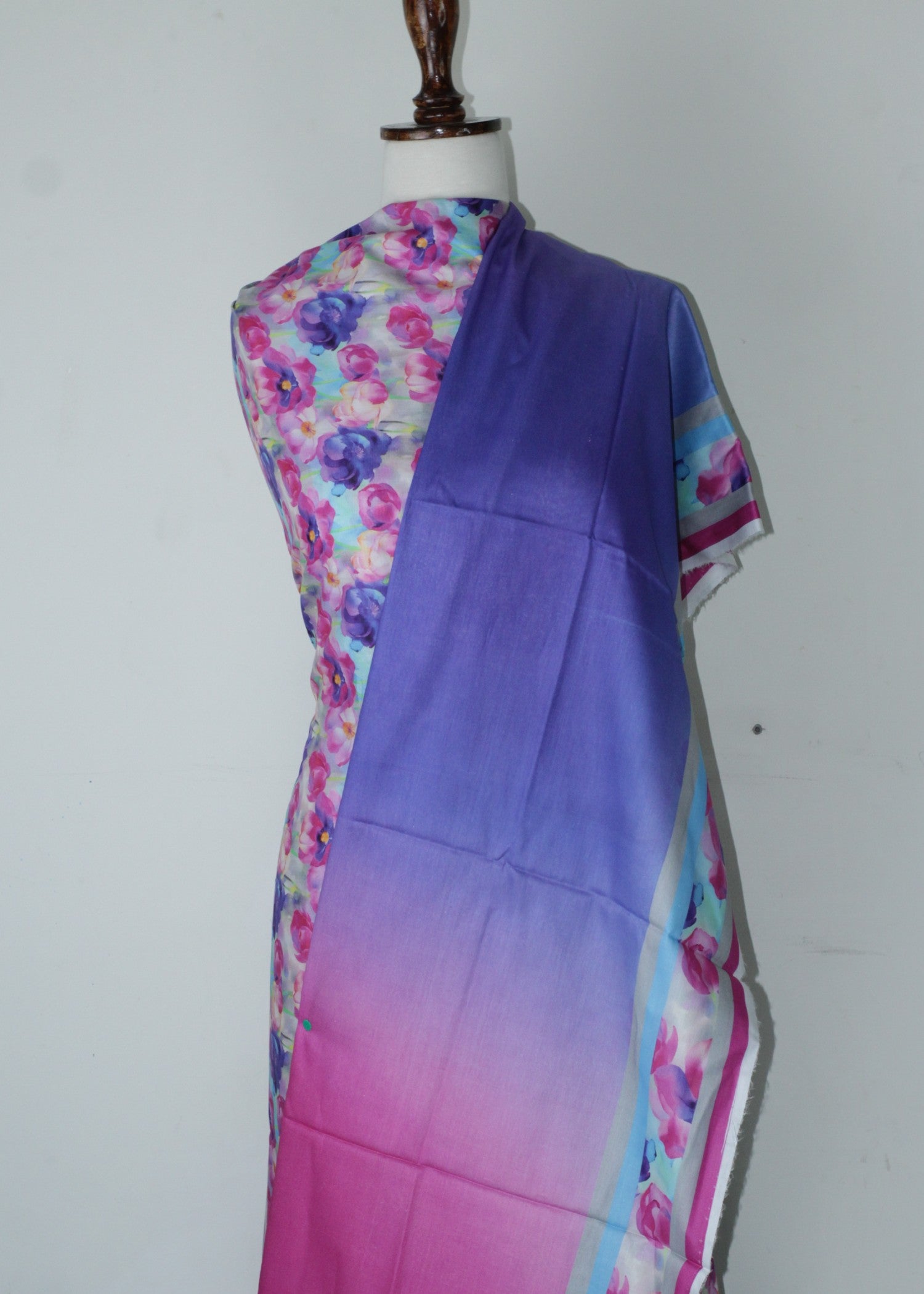 lawn Unstitched in Purple, shocking pink, sky blue