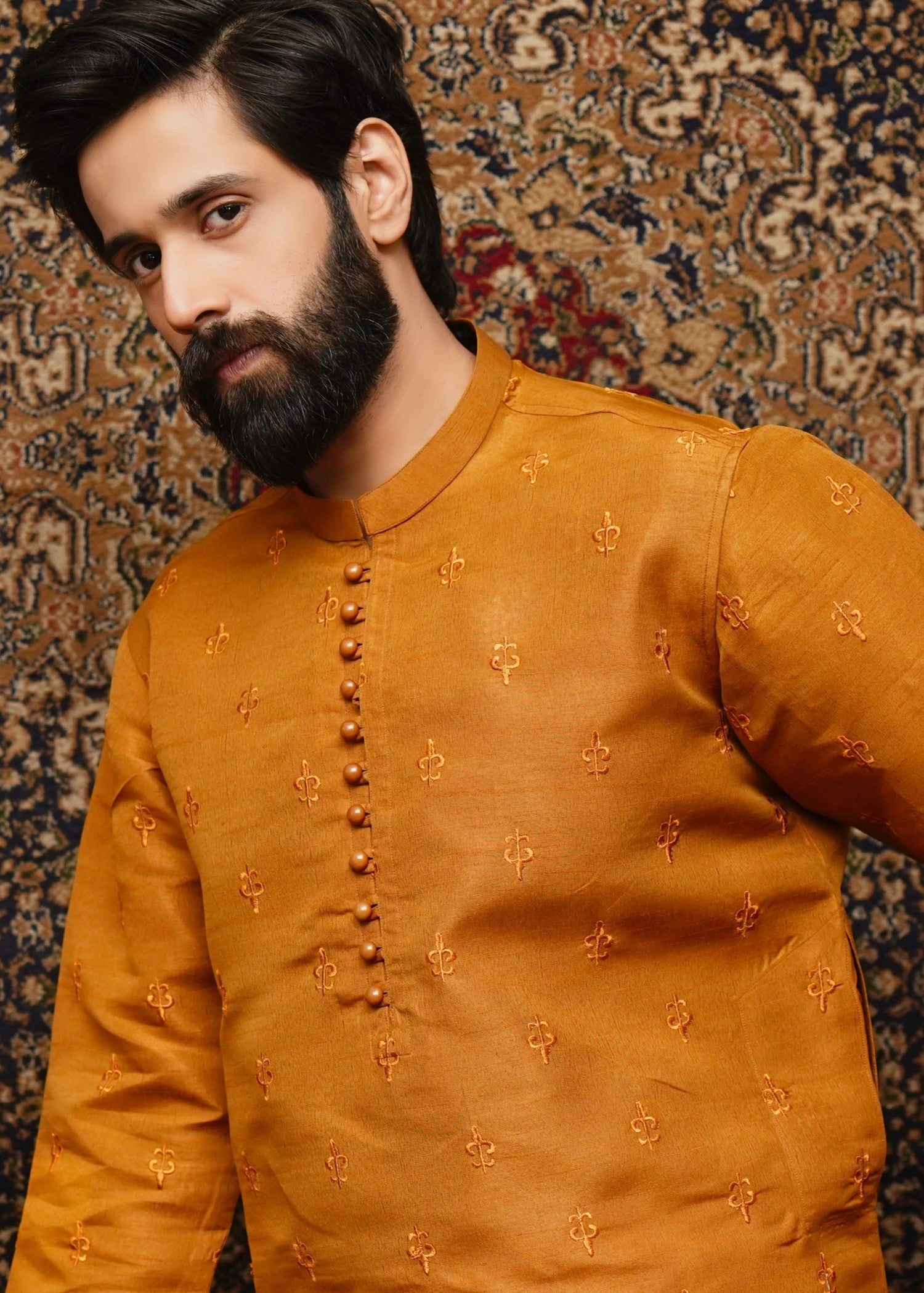 viscose Kurta in Mustard