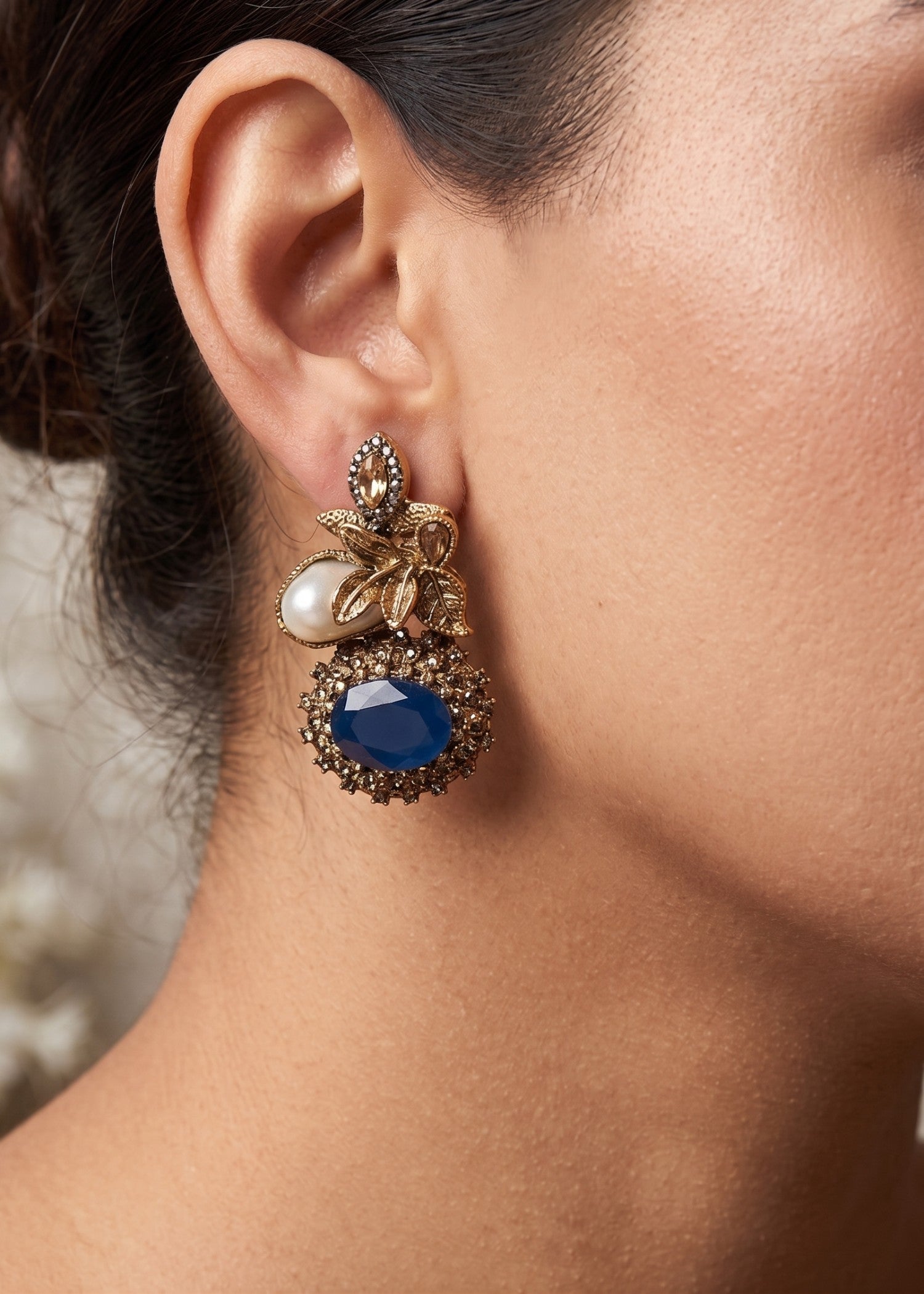 Earrings in Navy blue Color by - Trendy Women Earrings JBP4516
