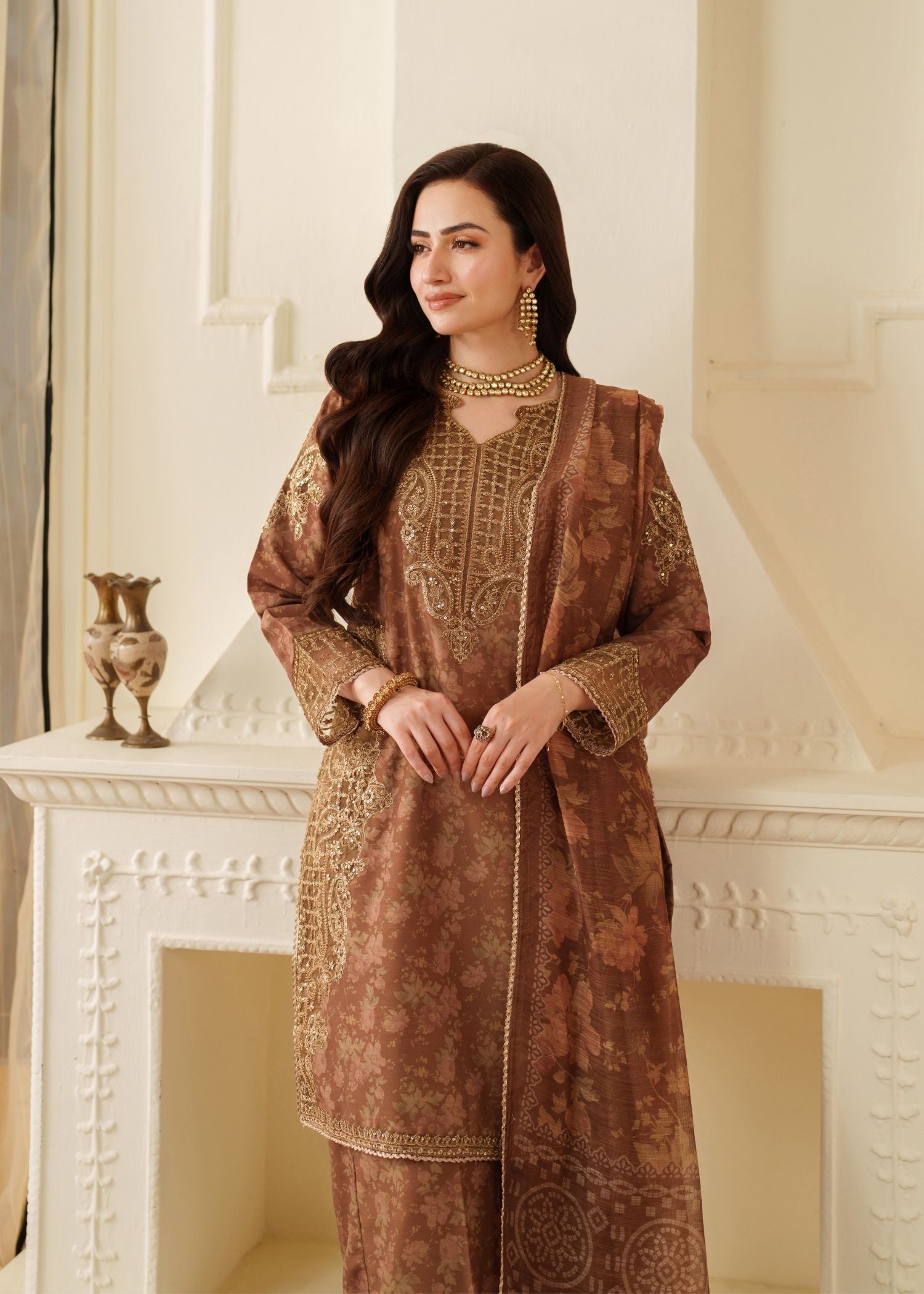 organza Kurta Set in Multi