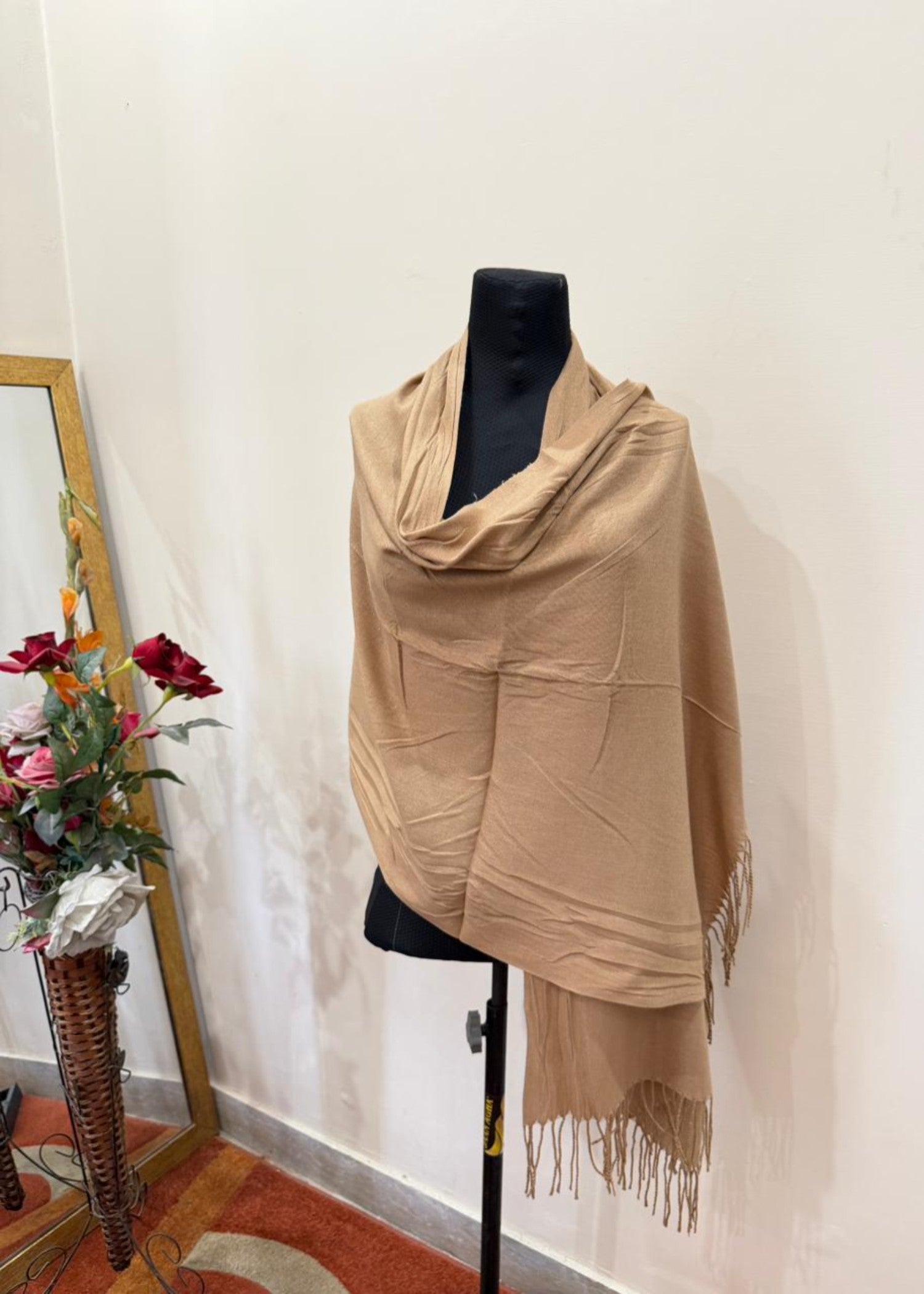 cashmere wool Hijab in Camel brown