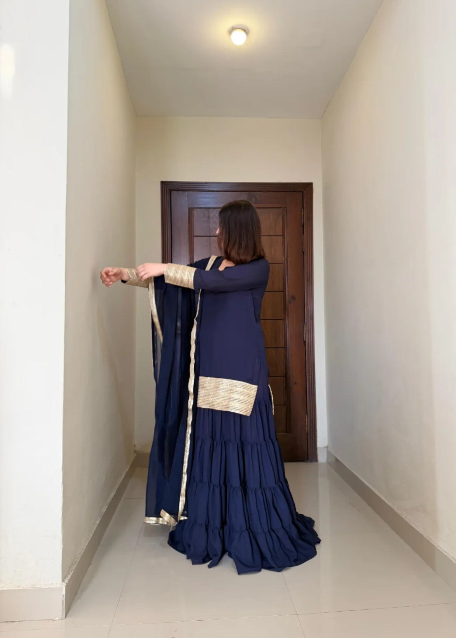 georgette Gharara in Midnight blue