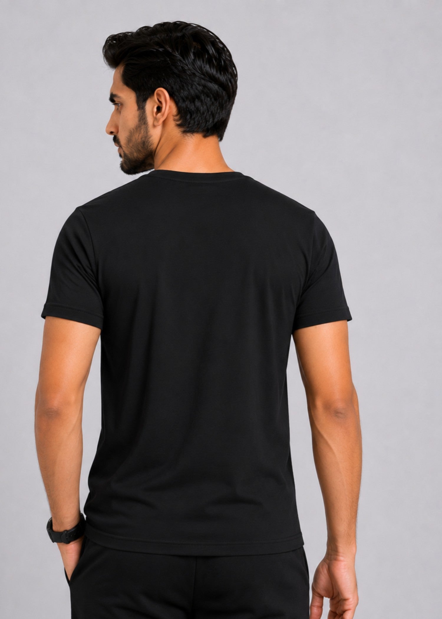 cotton T Shirt in White, black