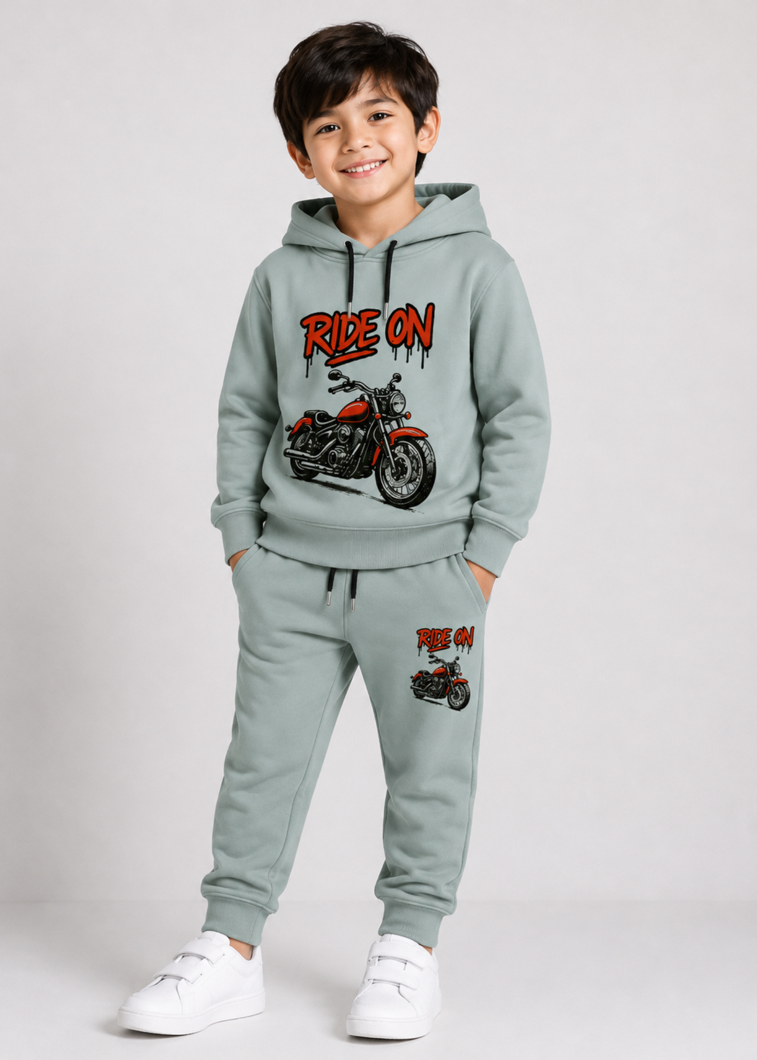 fleece Tracksuit in Cool grey