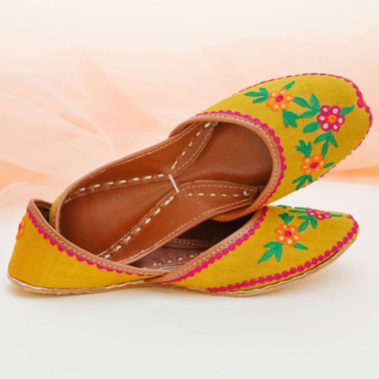 Khussa in Mustard by - High Quality Women Khussa ACK8787