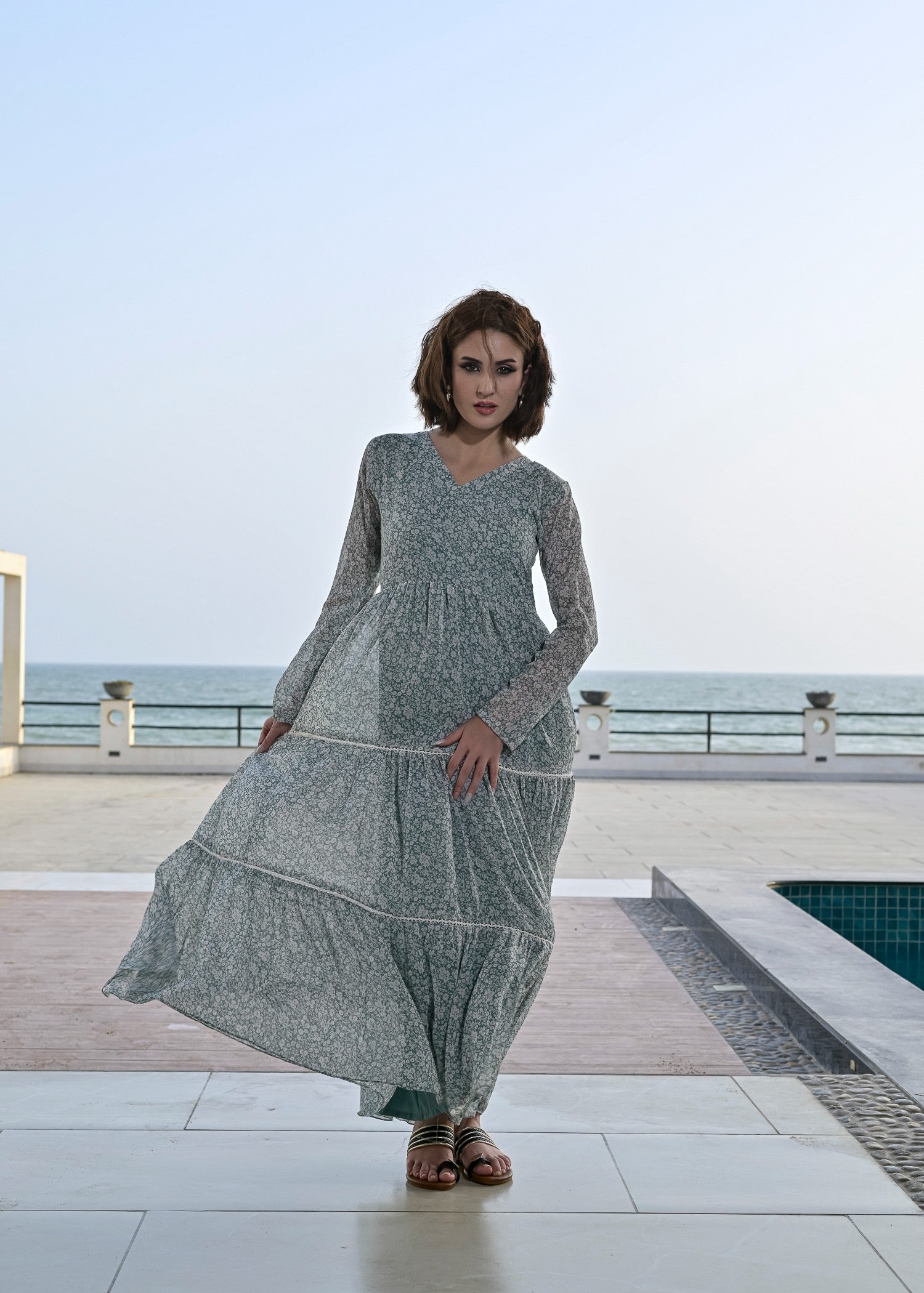 chiffon Maxi in Pastel green