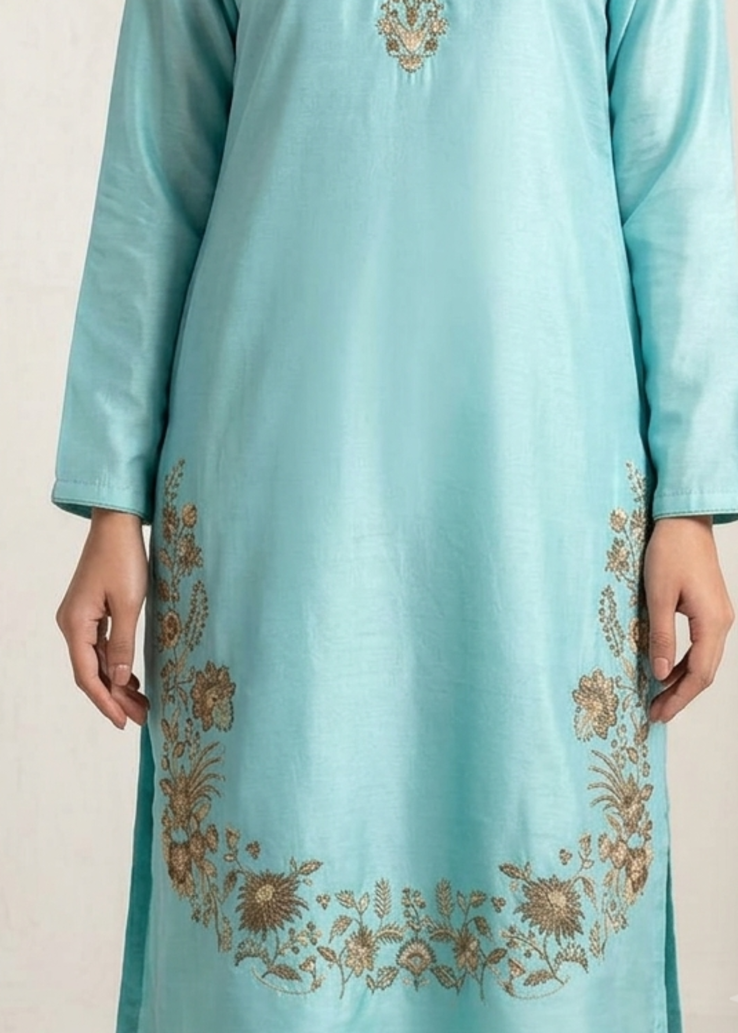 silk Unstitched in Baby blue