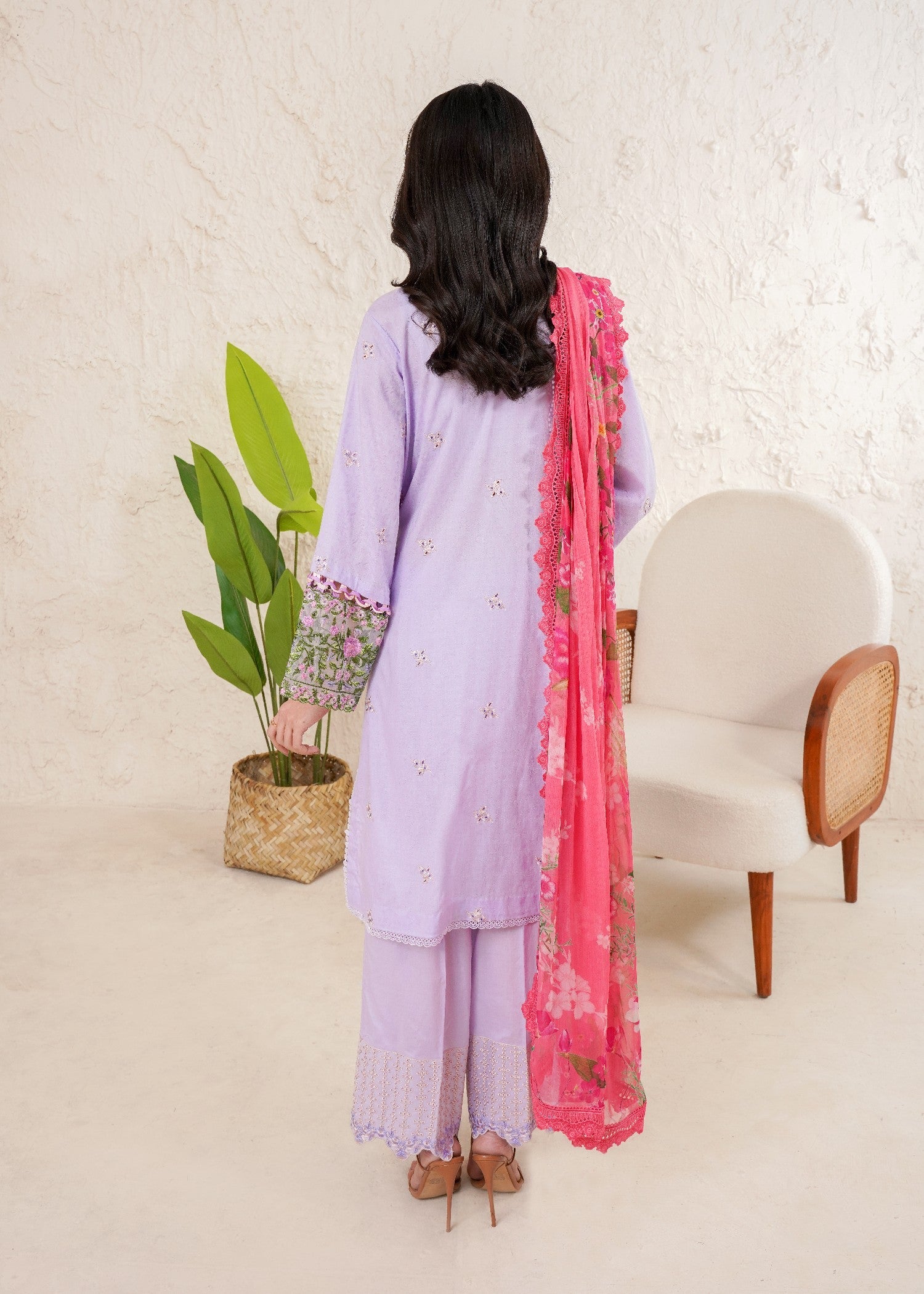 self jacquard Unstitched in Lavender