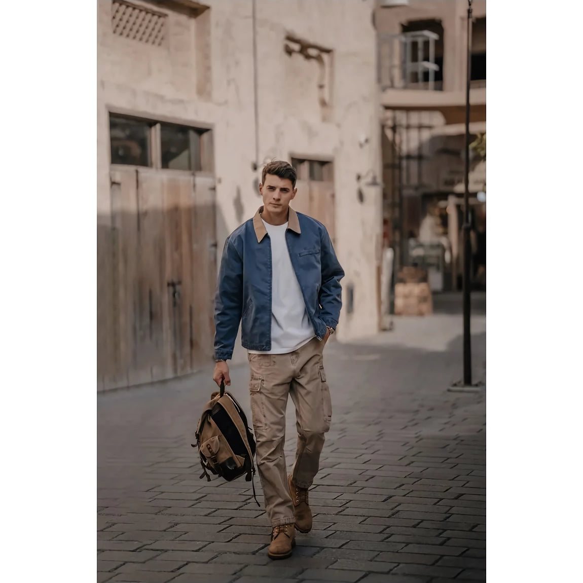 Oversize Washed Vintage Detroit Jacket for Men