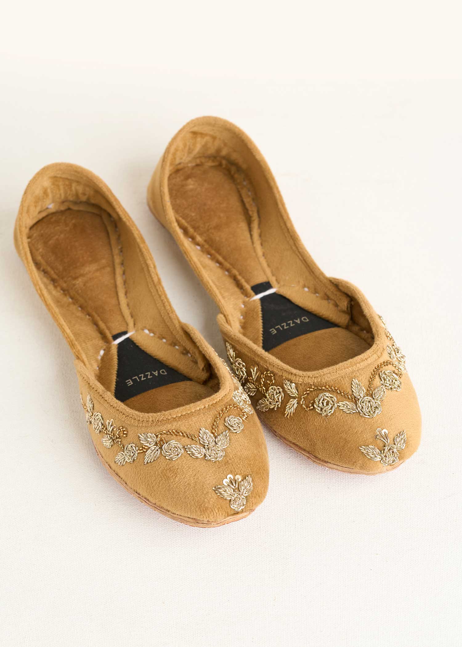 Khussa in Tan brown by - High Quality Women Khussa VKW0269