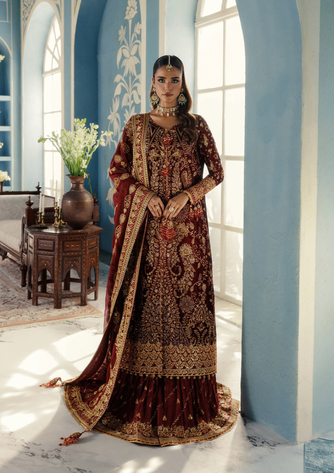 velvet Unstitched in Blood red