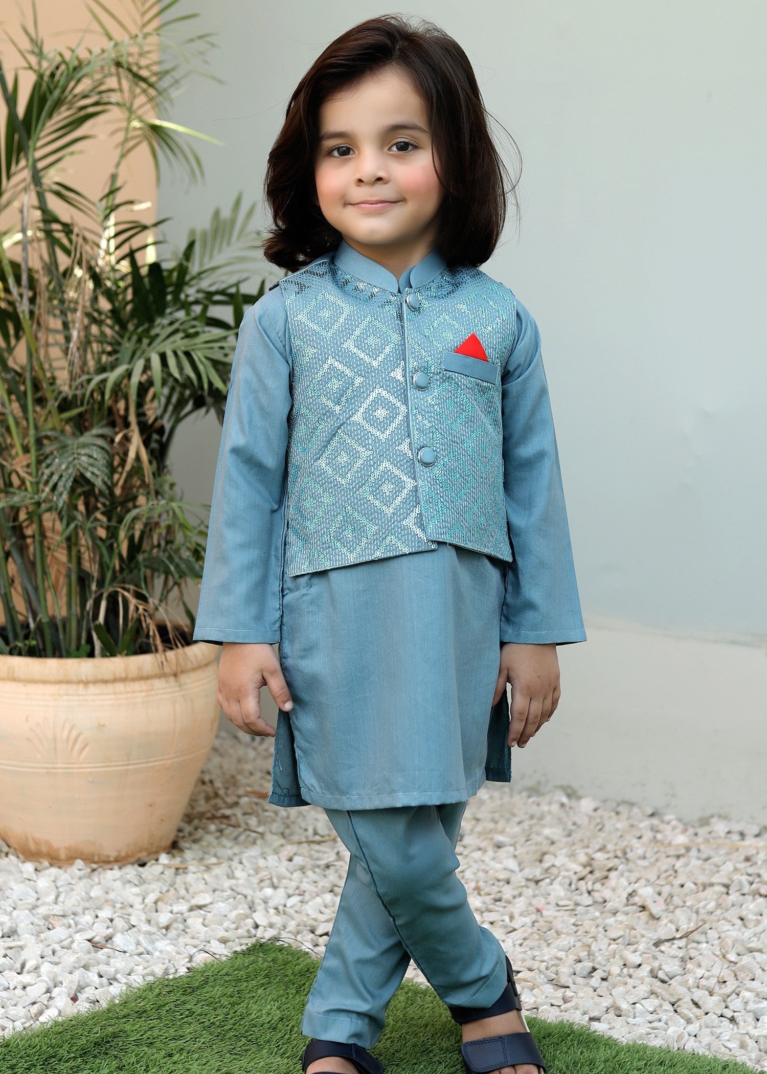 suiting Waistcoat in Light blue