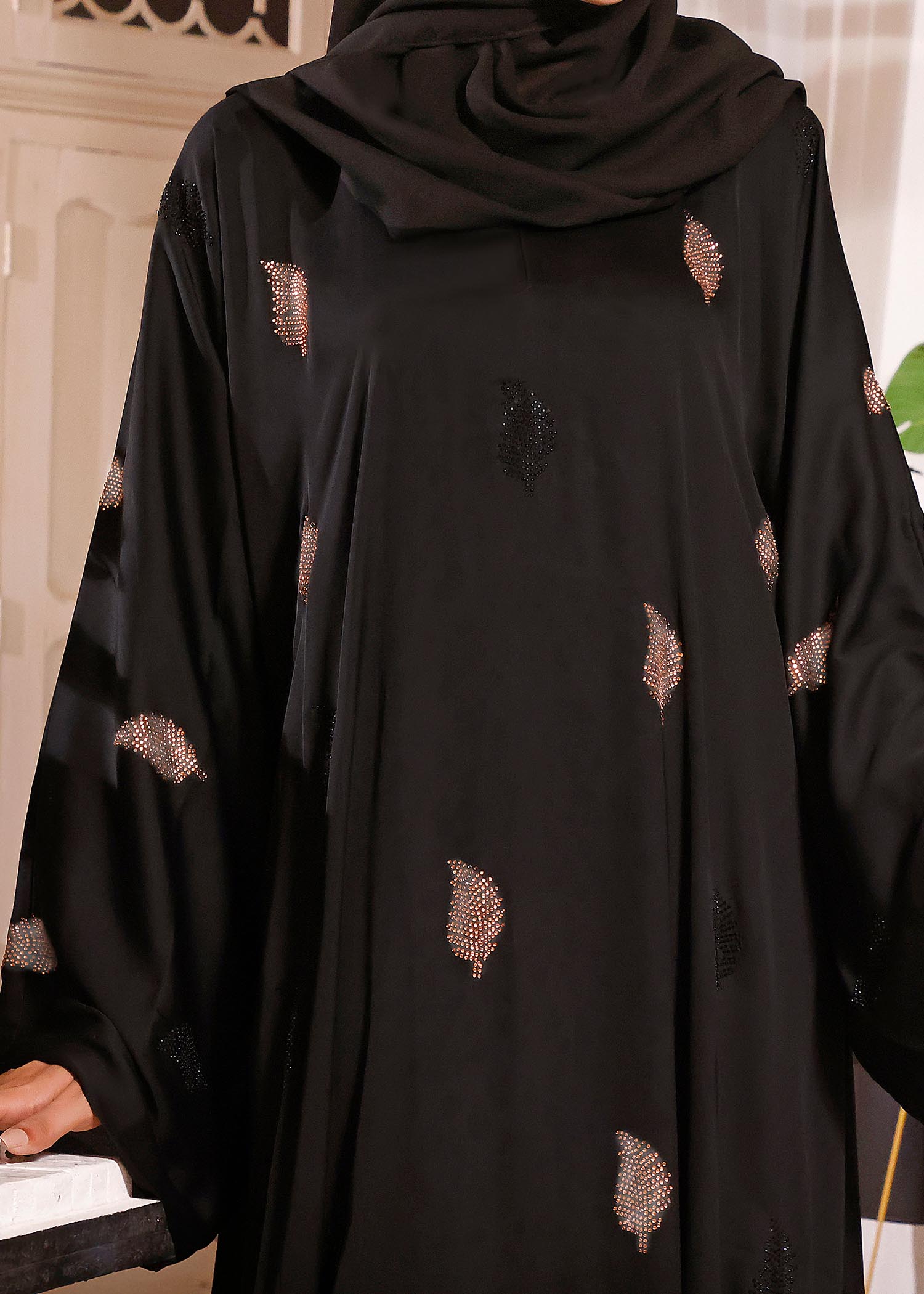 chiffon Abaya in Black
