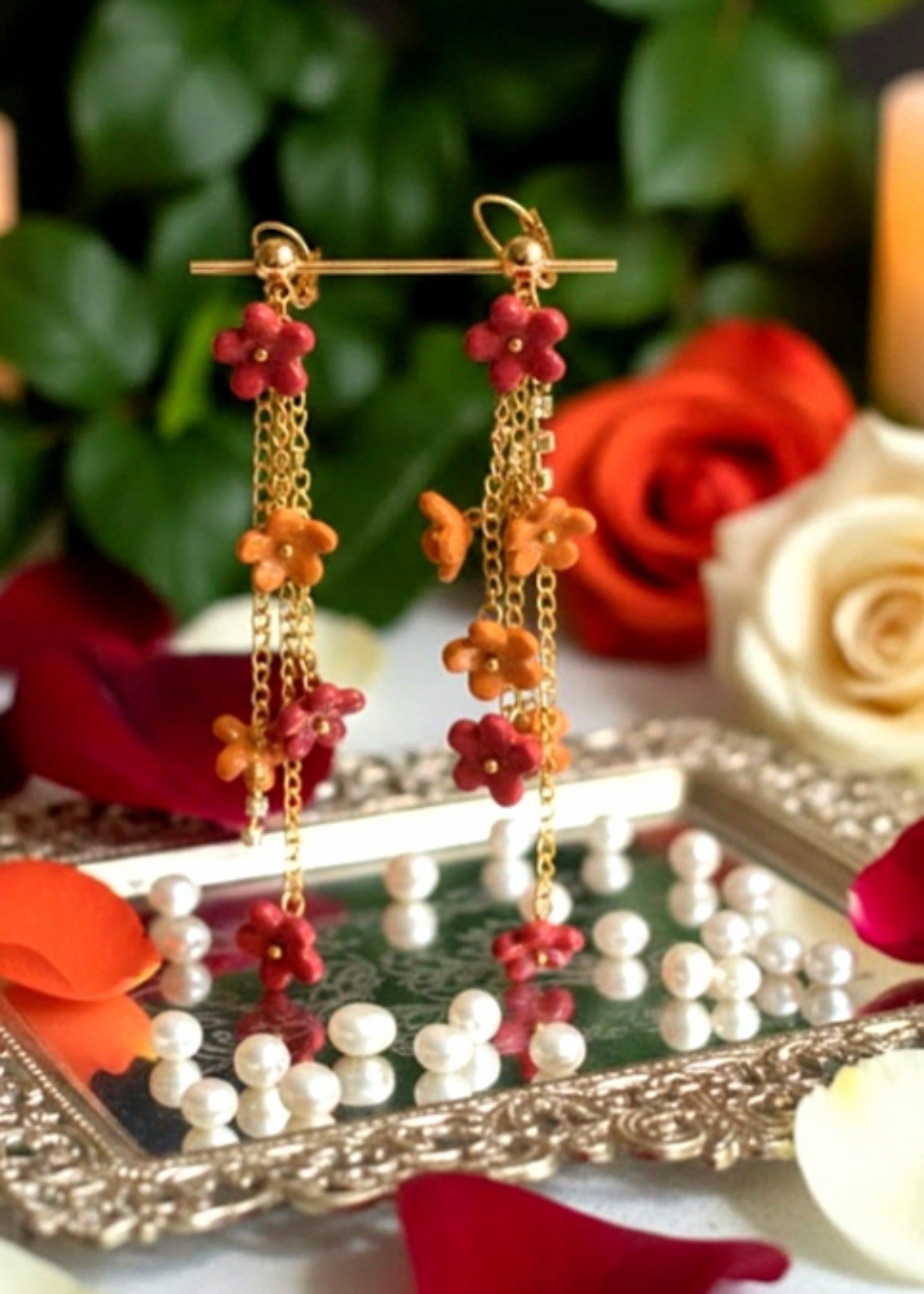 Earrings in Orange, lusty gallant Color by - Trendy Women Earrings BFL7751