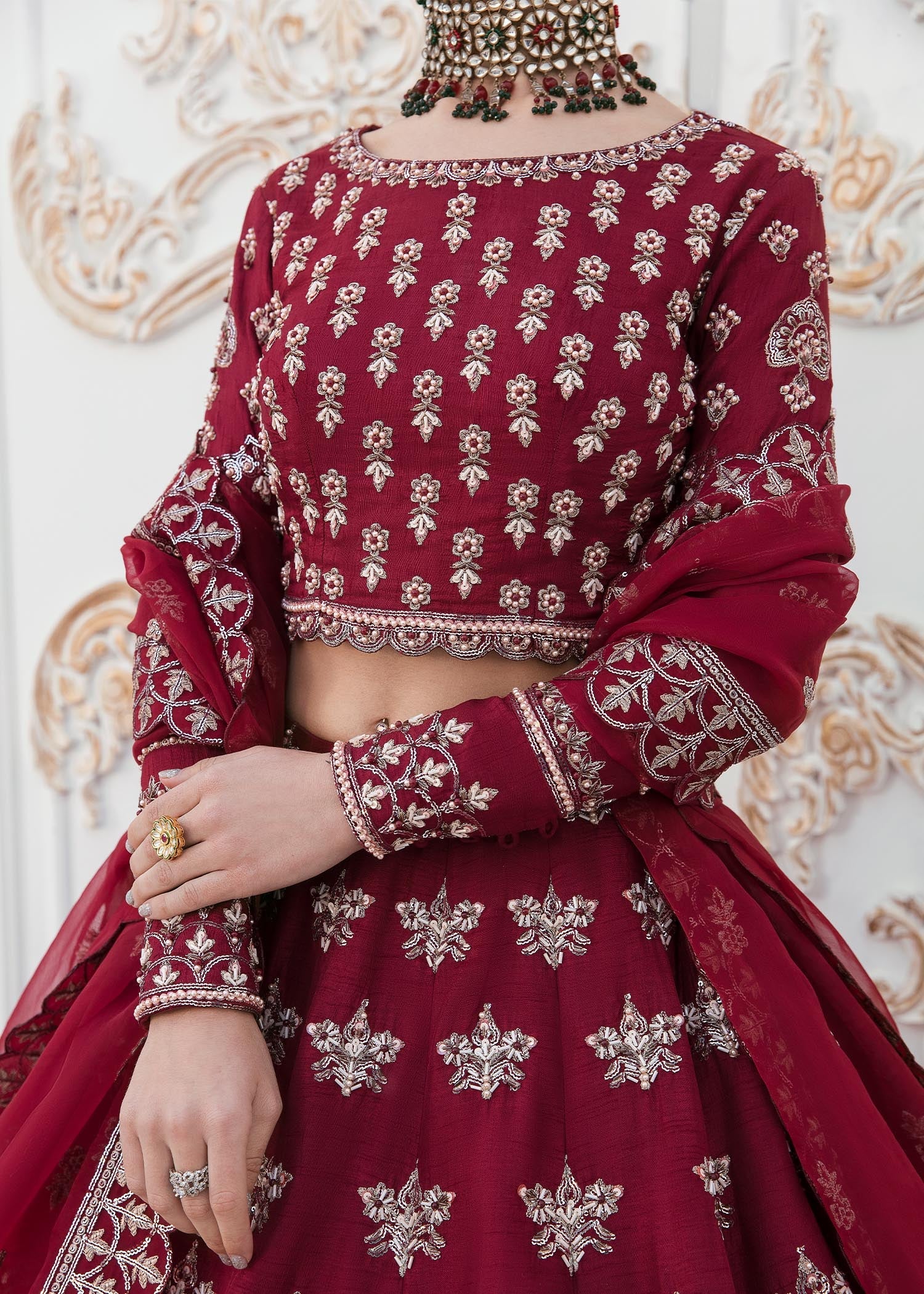 raw silk Unstitched in Wine