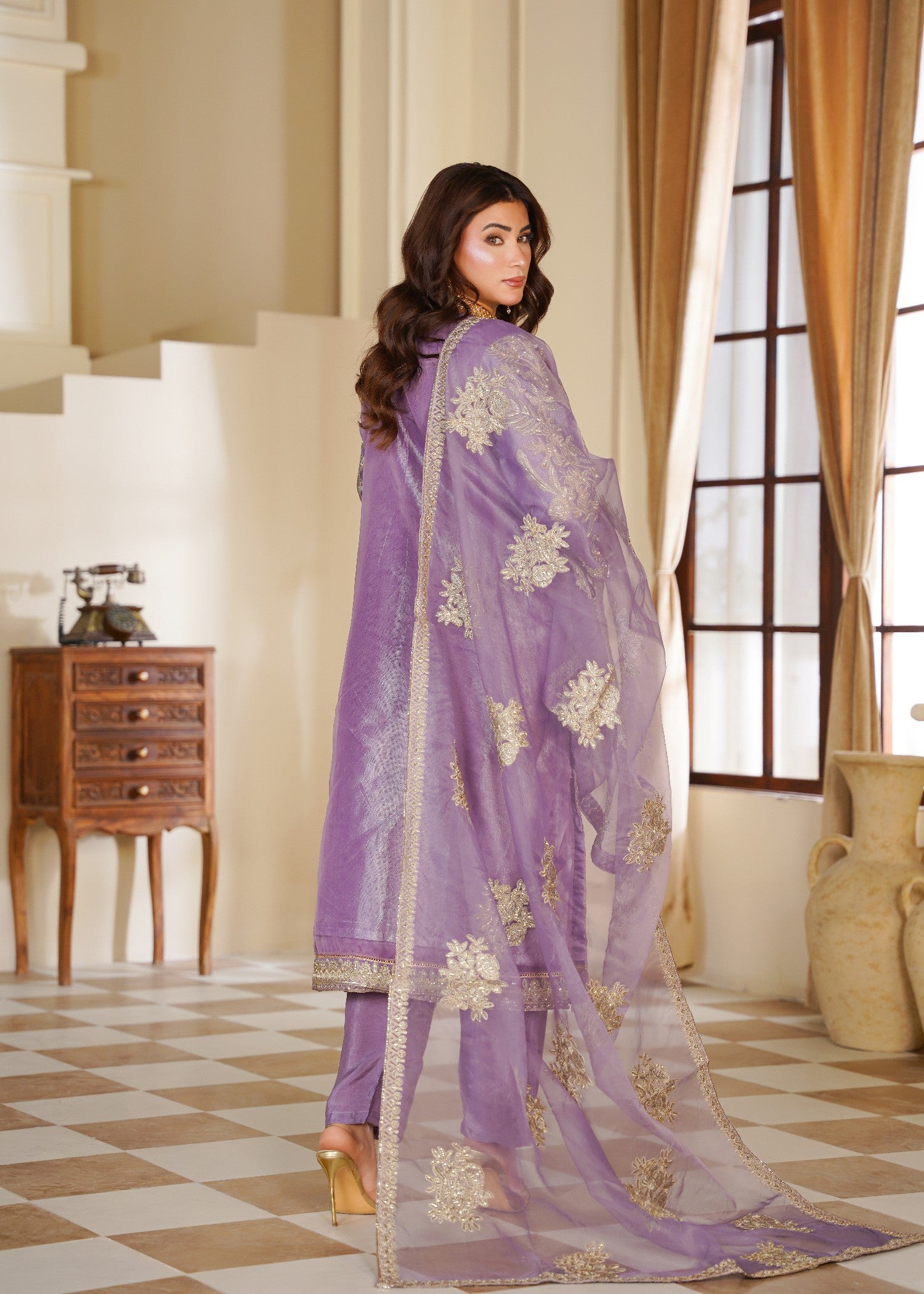 organza Gown in Lilac
