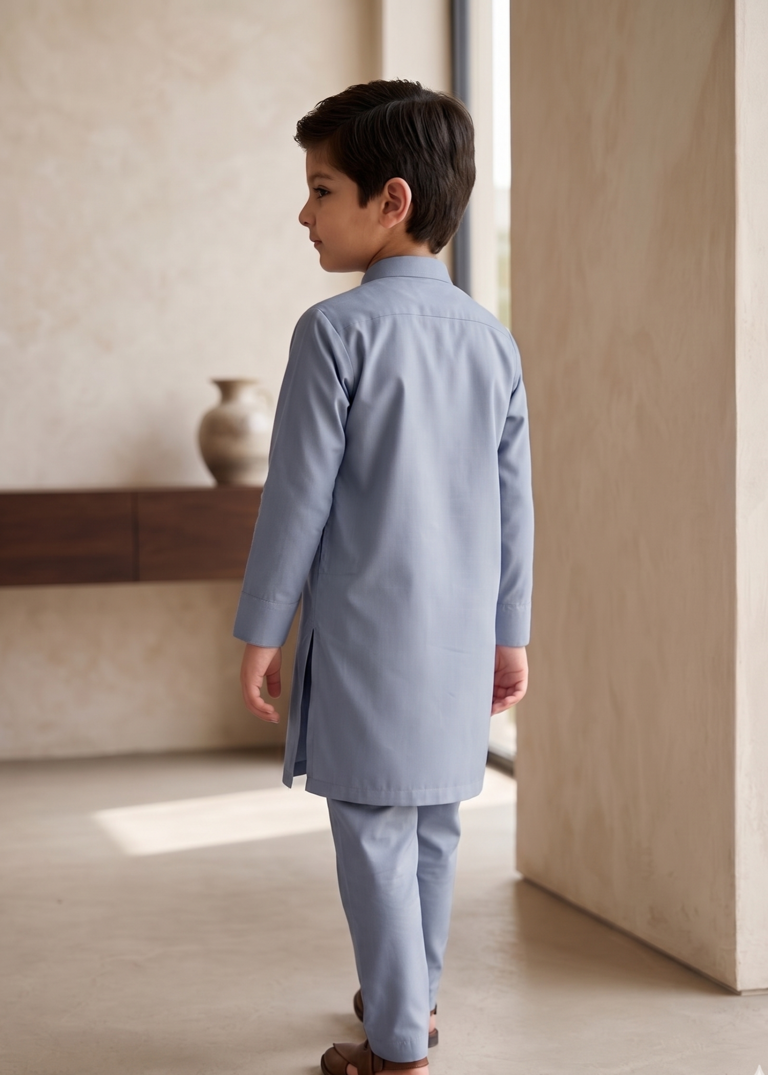 wash & wear Kurta Set in Periwinkle