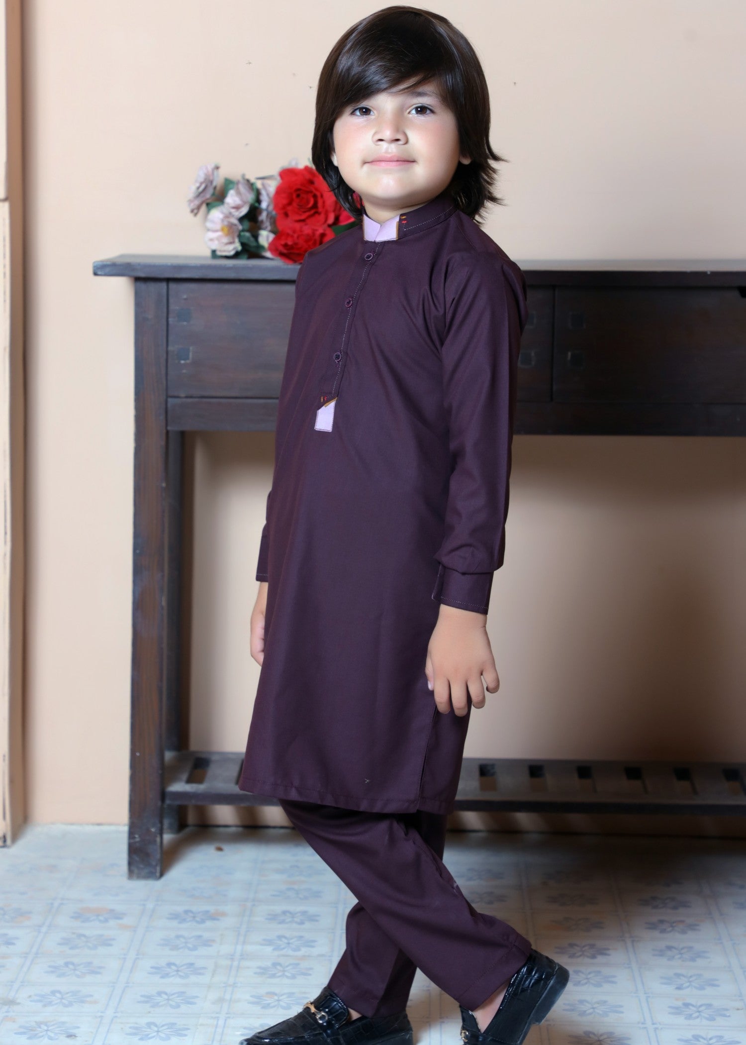 wash & wear Kurta Set in Maroon