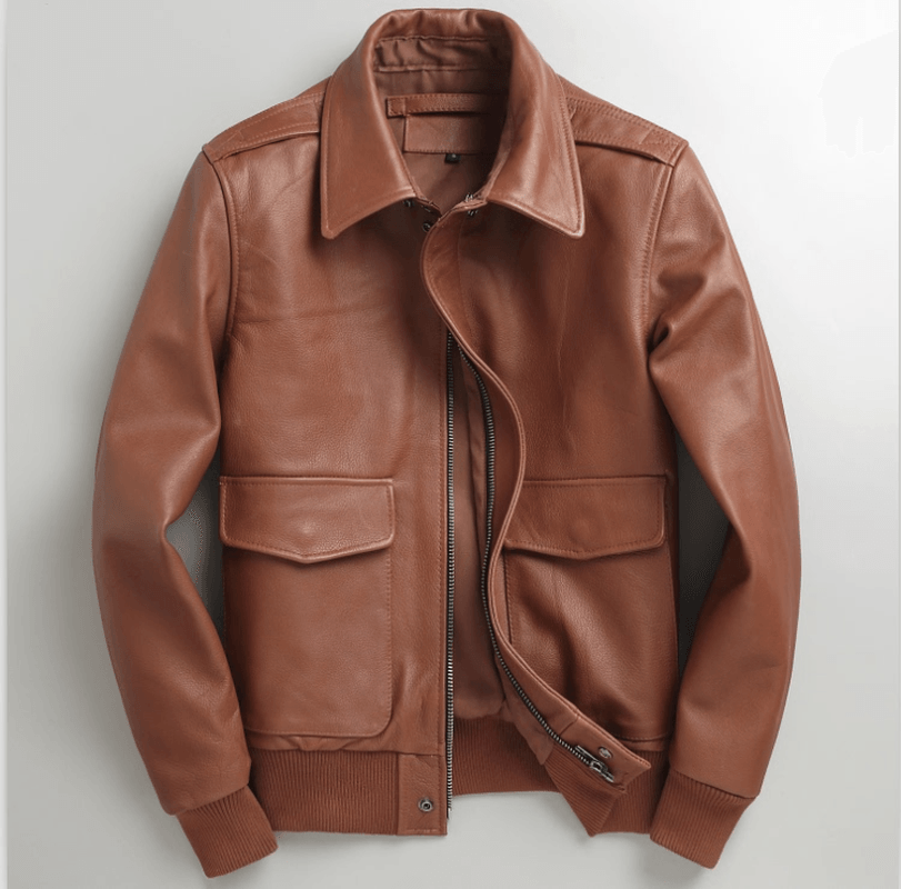 Genuine Leather Men'S Casual Youth Short Slim-Fit Leather Jacket