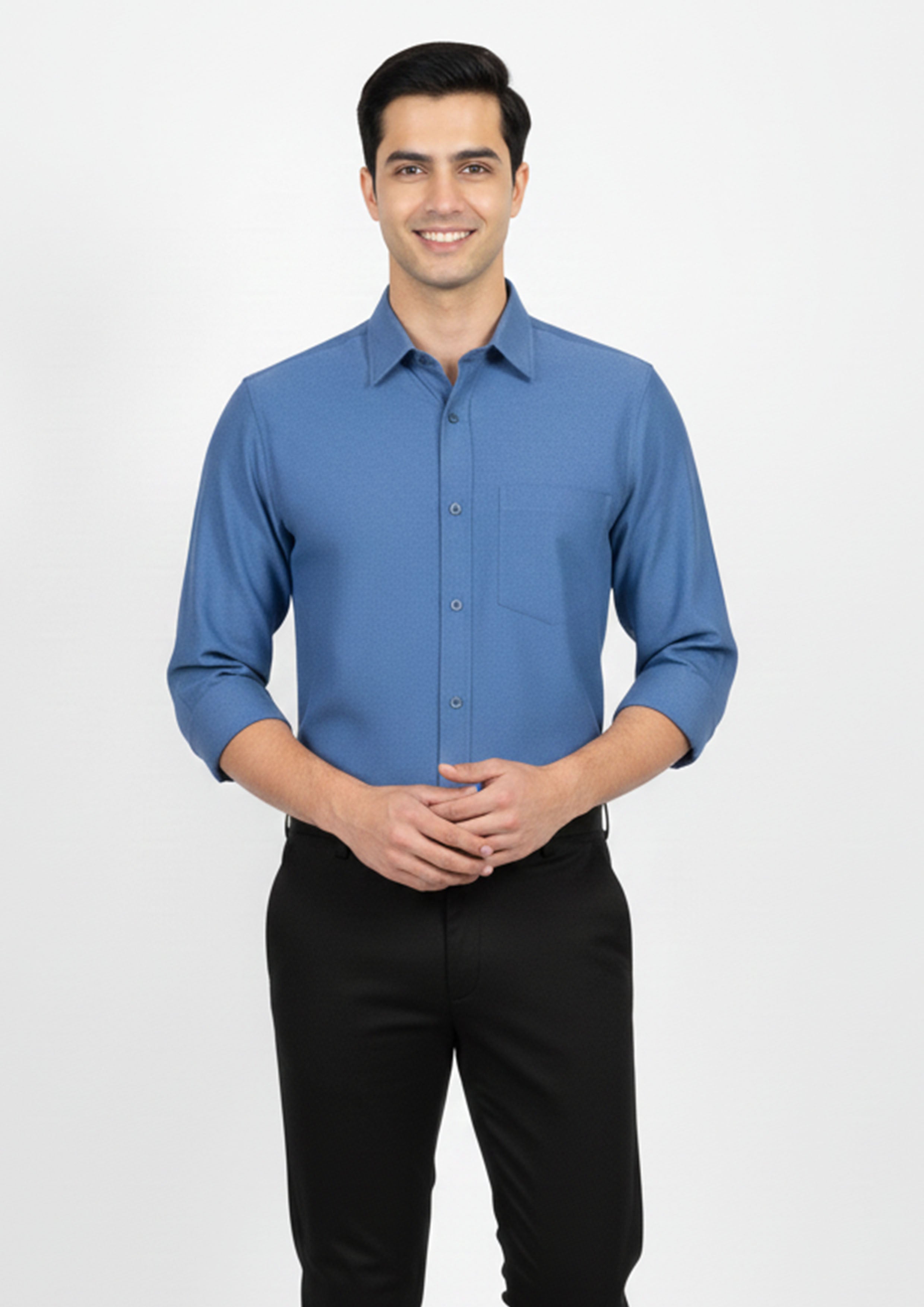 cotton Formal Shirt in Dark blue