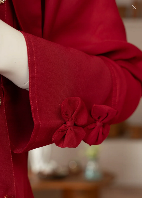georgette Dress in Rose red