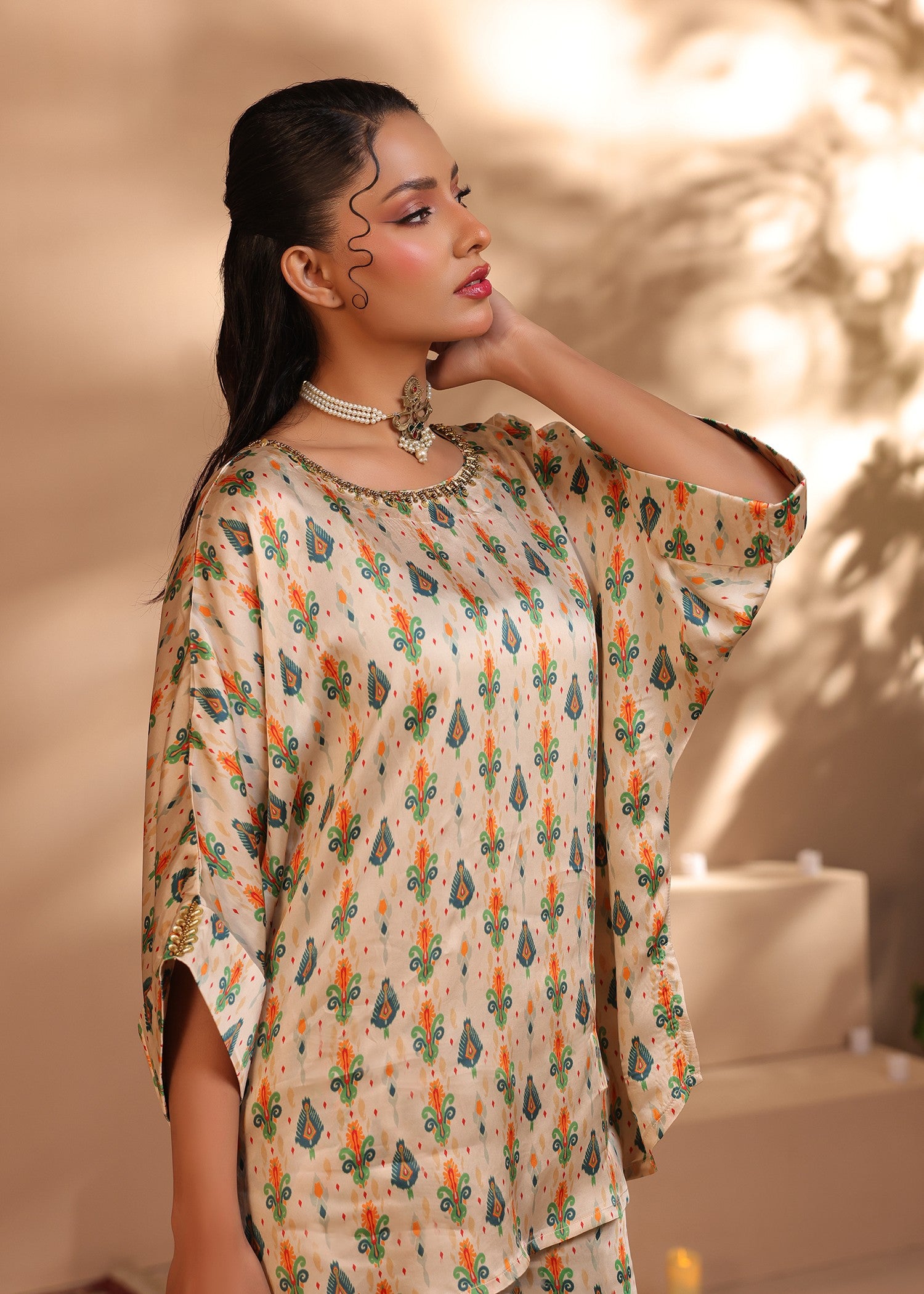 silk Co ord Sets in Beige