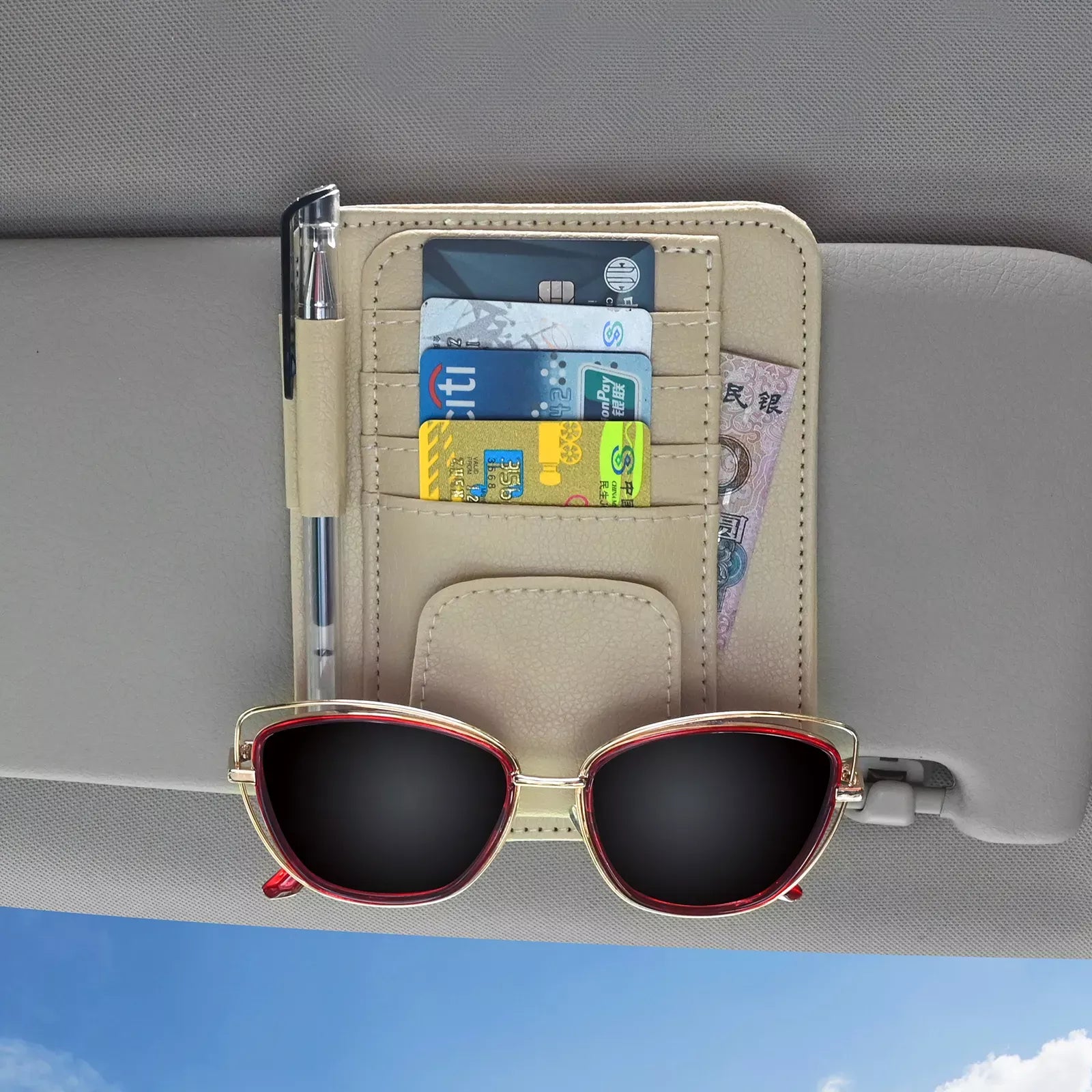 Car Interior Multi-Function Sun Visor Organizer