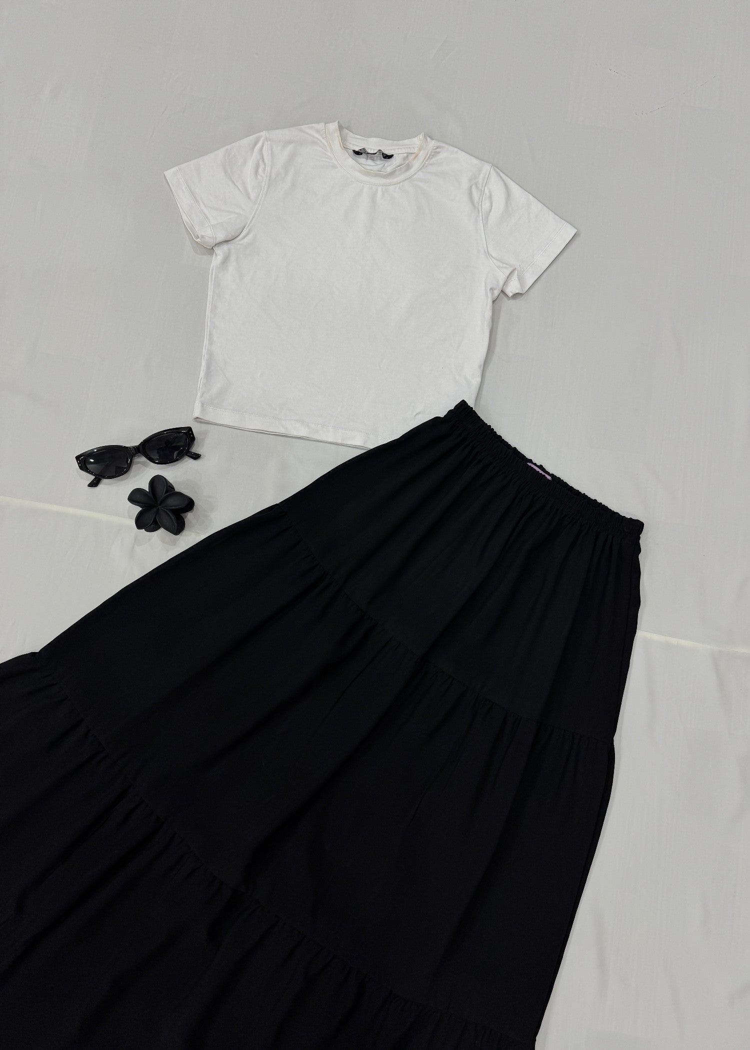 linen Skirt in Black