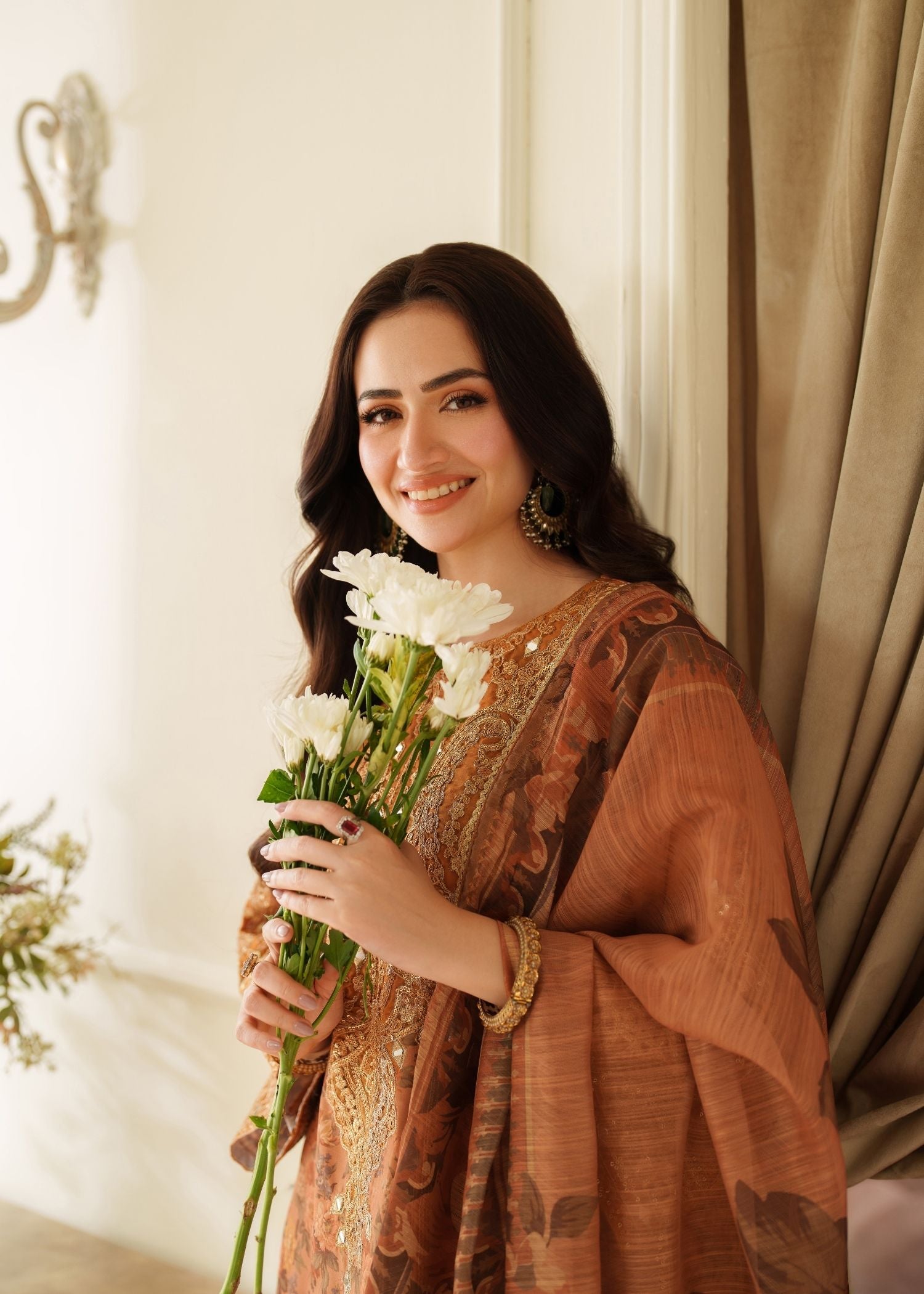 viscose Kurta Set in Peach orange