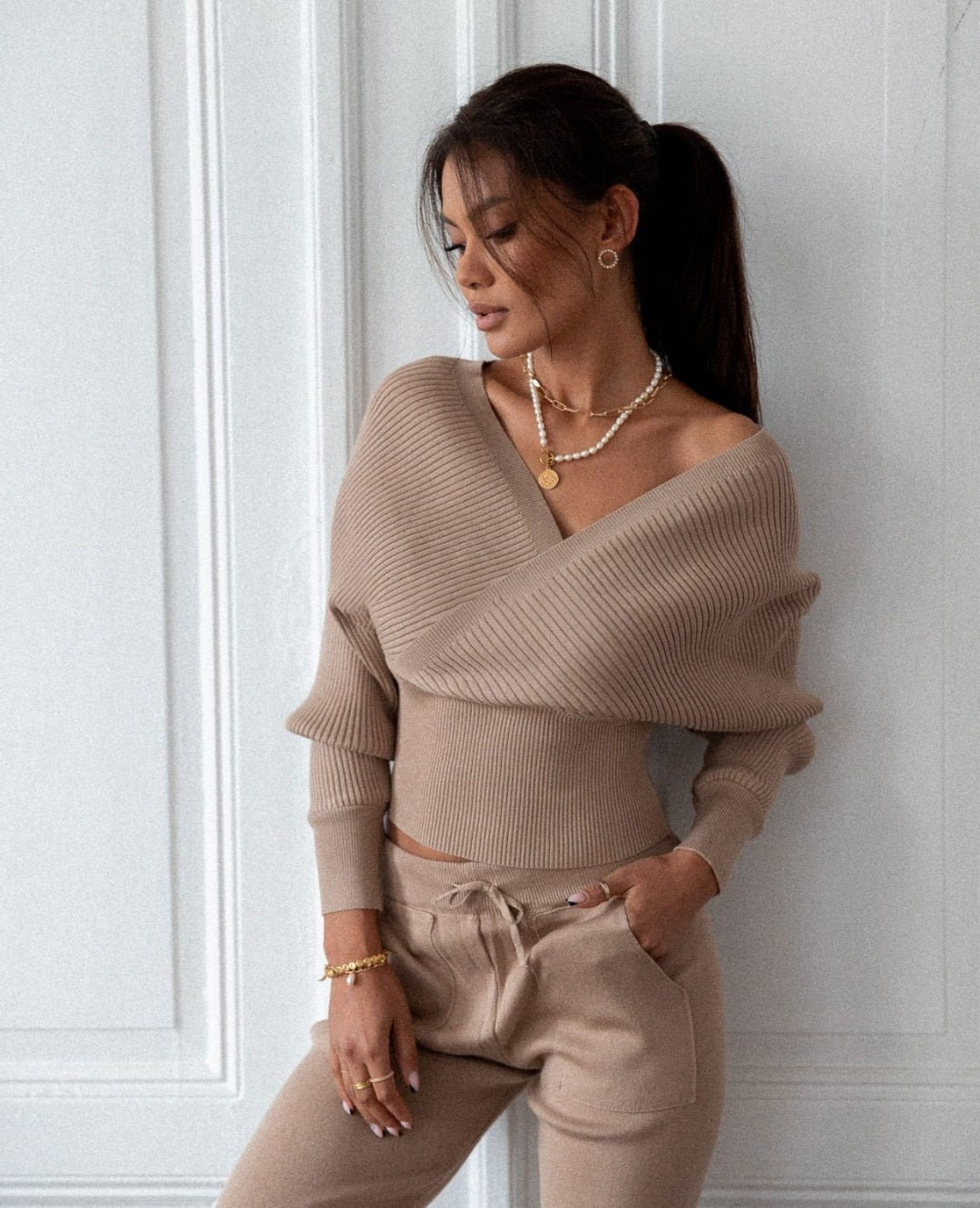 JESIKA 2 PIECES KNITWEED SET