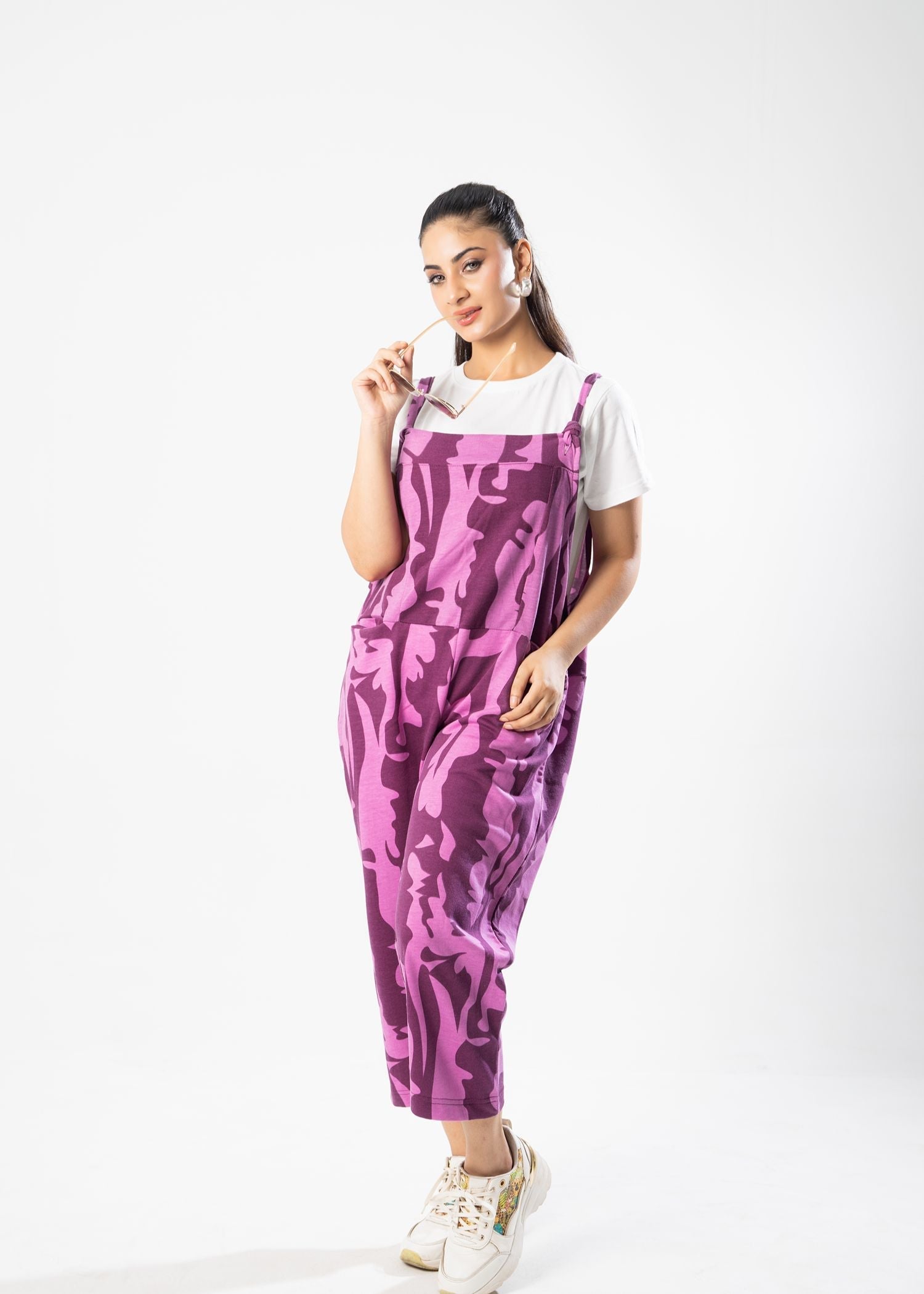 terry Jumpsuit in Shocking pink