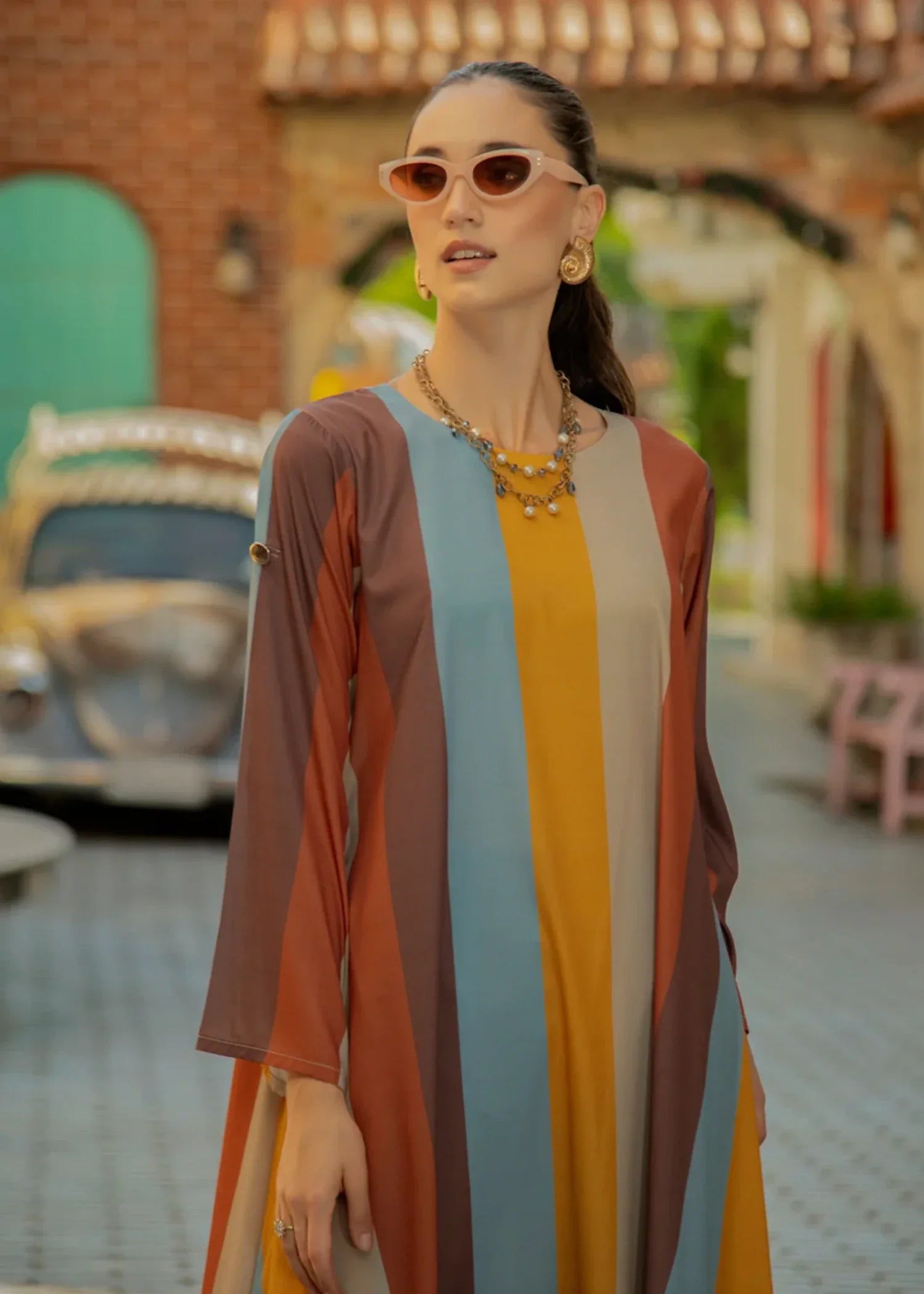 crepe Dress in Multi