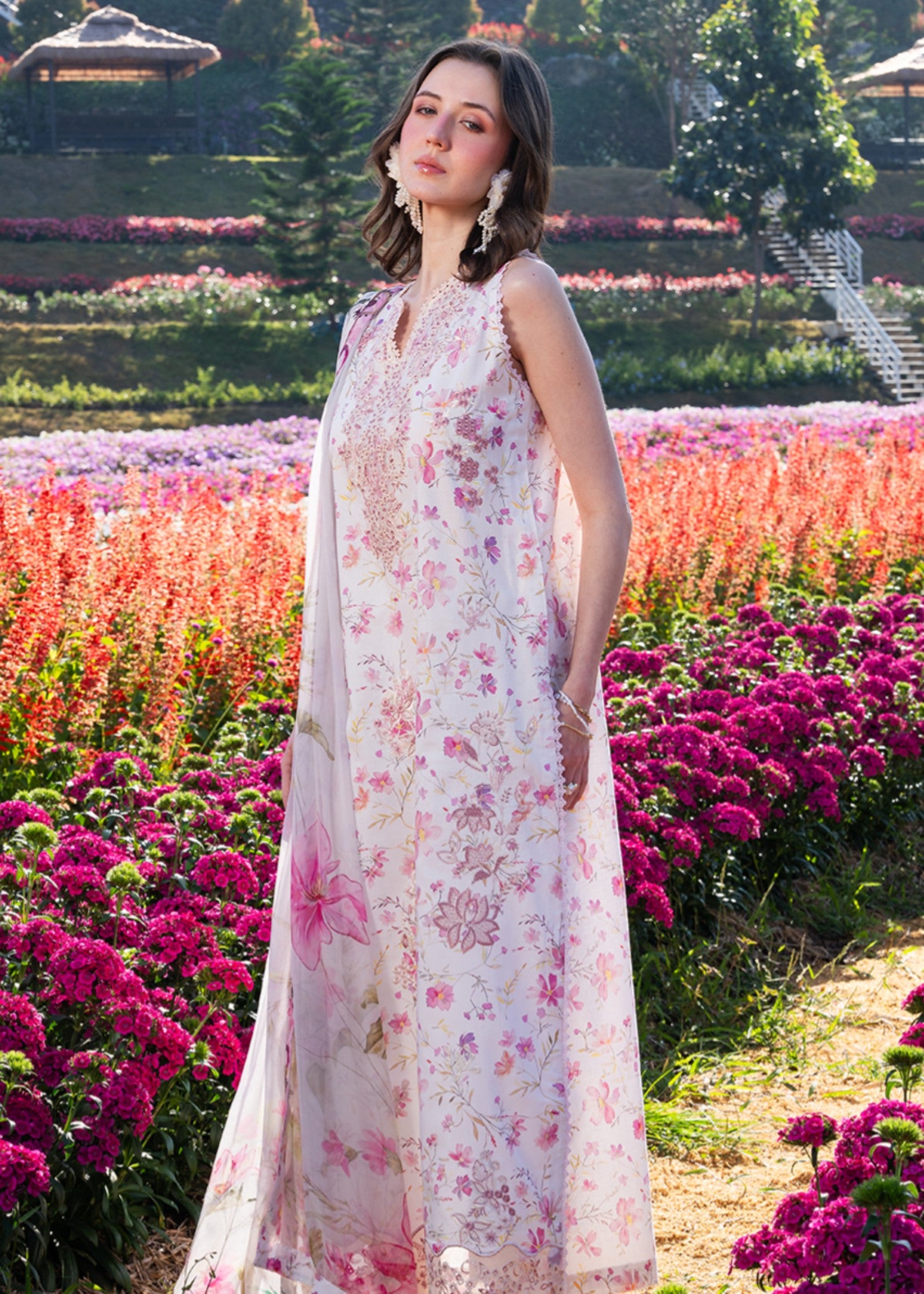 lawn Unstitched in Pastel pink