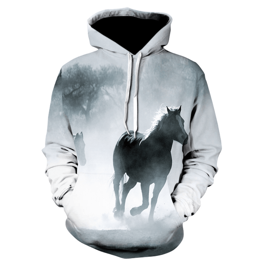 New Digital Print Hoodie European and American Sweater