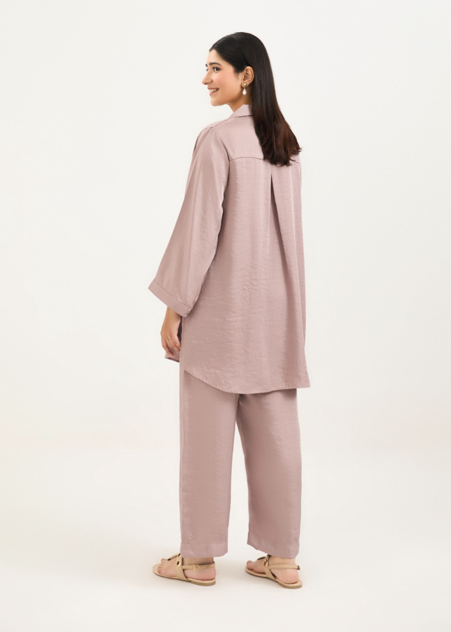 silk Co ord Sets in Lavender grey