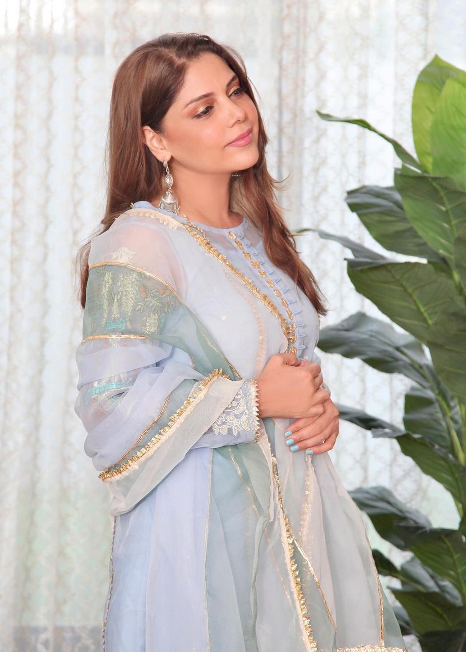organza Sharara in Light blue