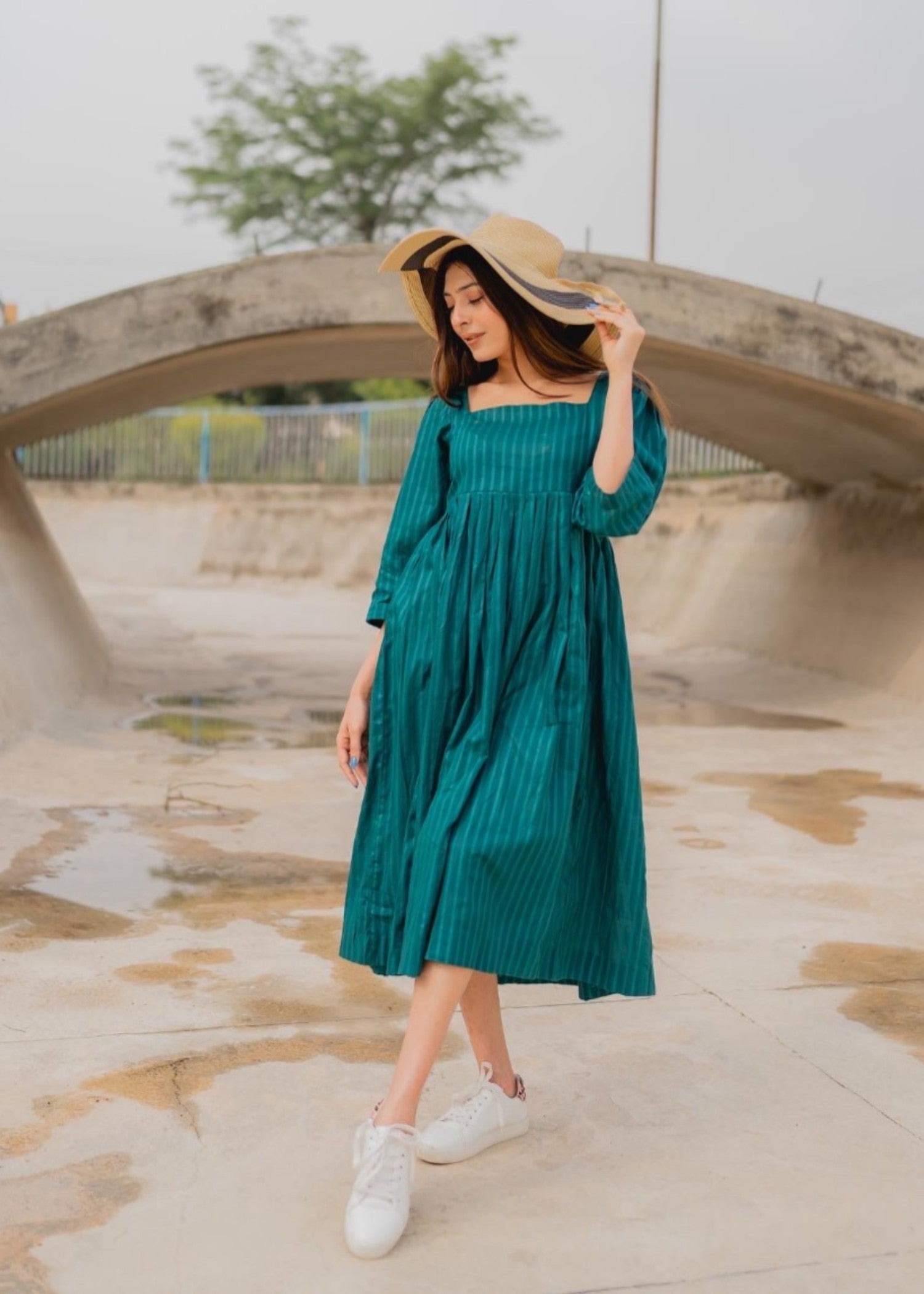 lawn Dress in Sea green