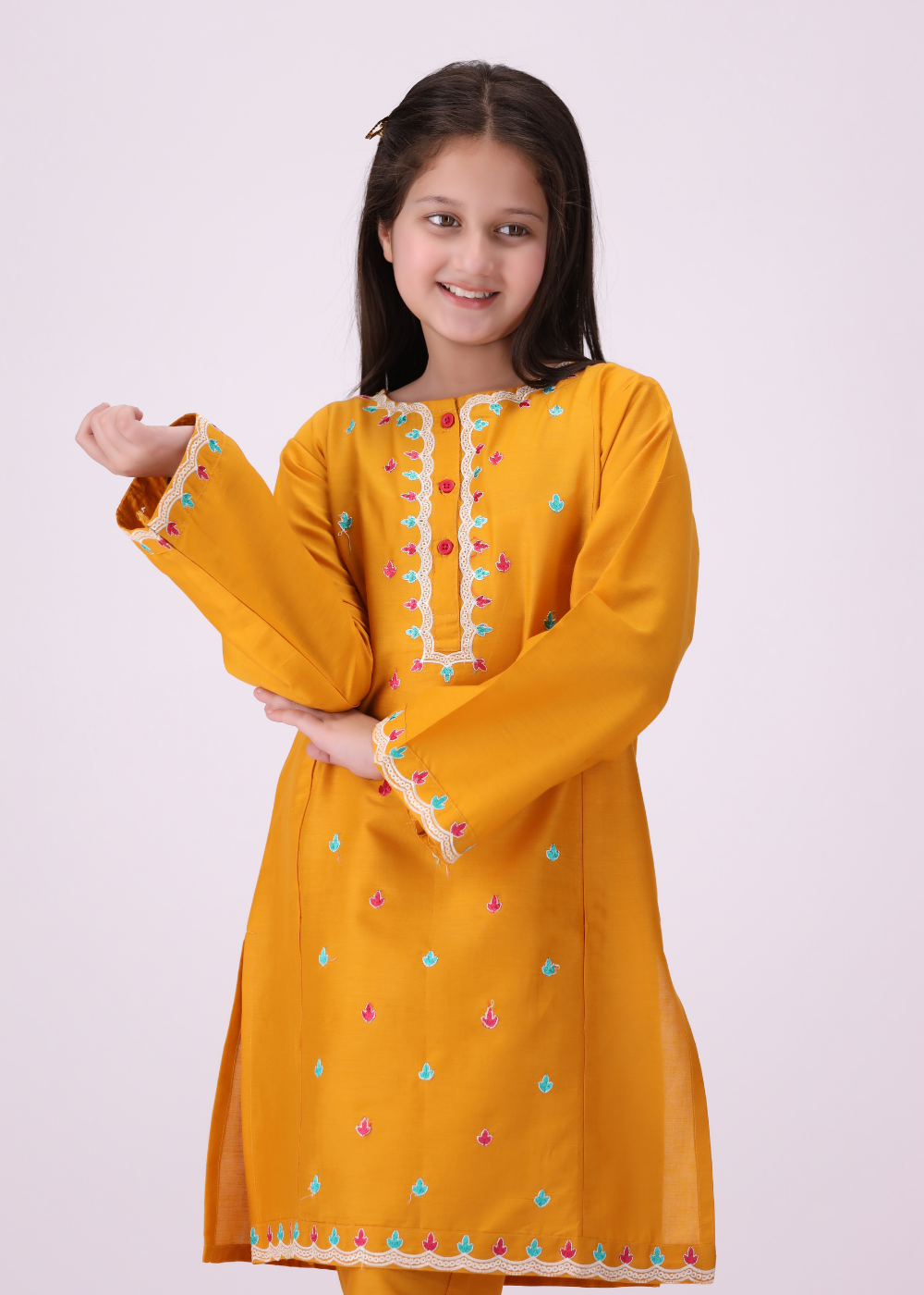 pure cotton Kurta Set in Mustard