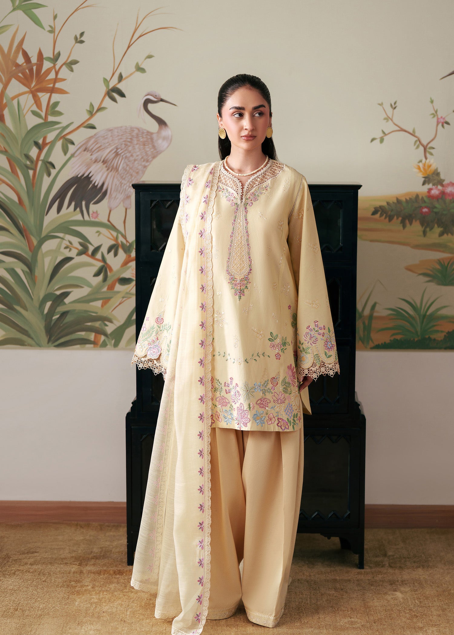lawn Kurta Set in Butter