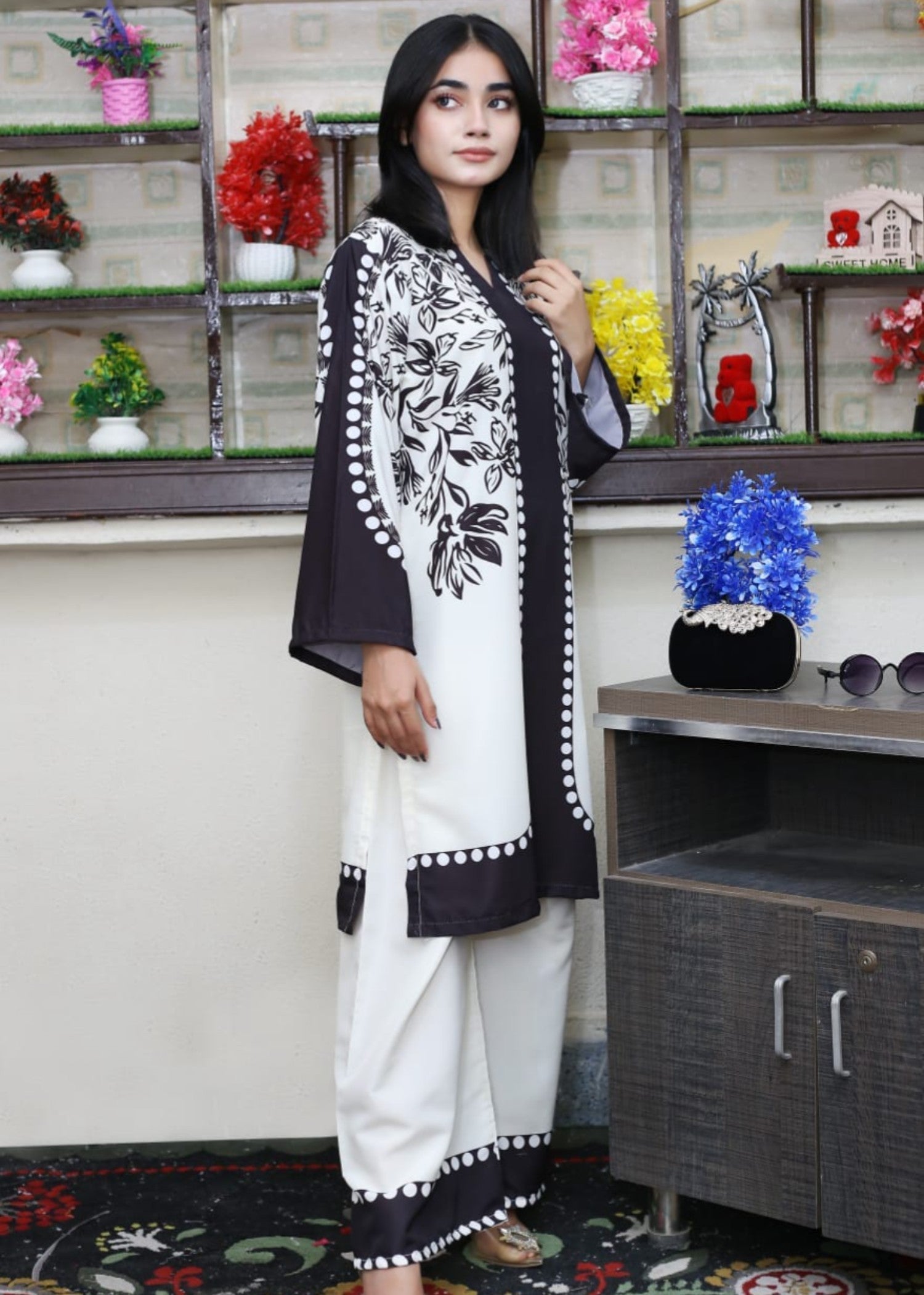 poly lawn Co Ord Sets in Ivory