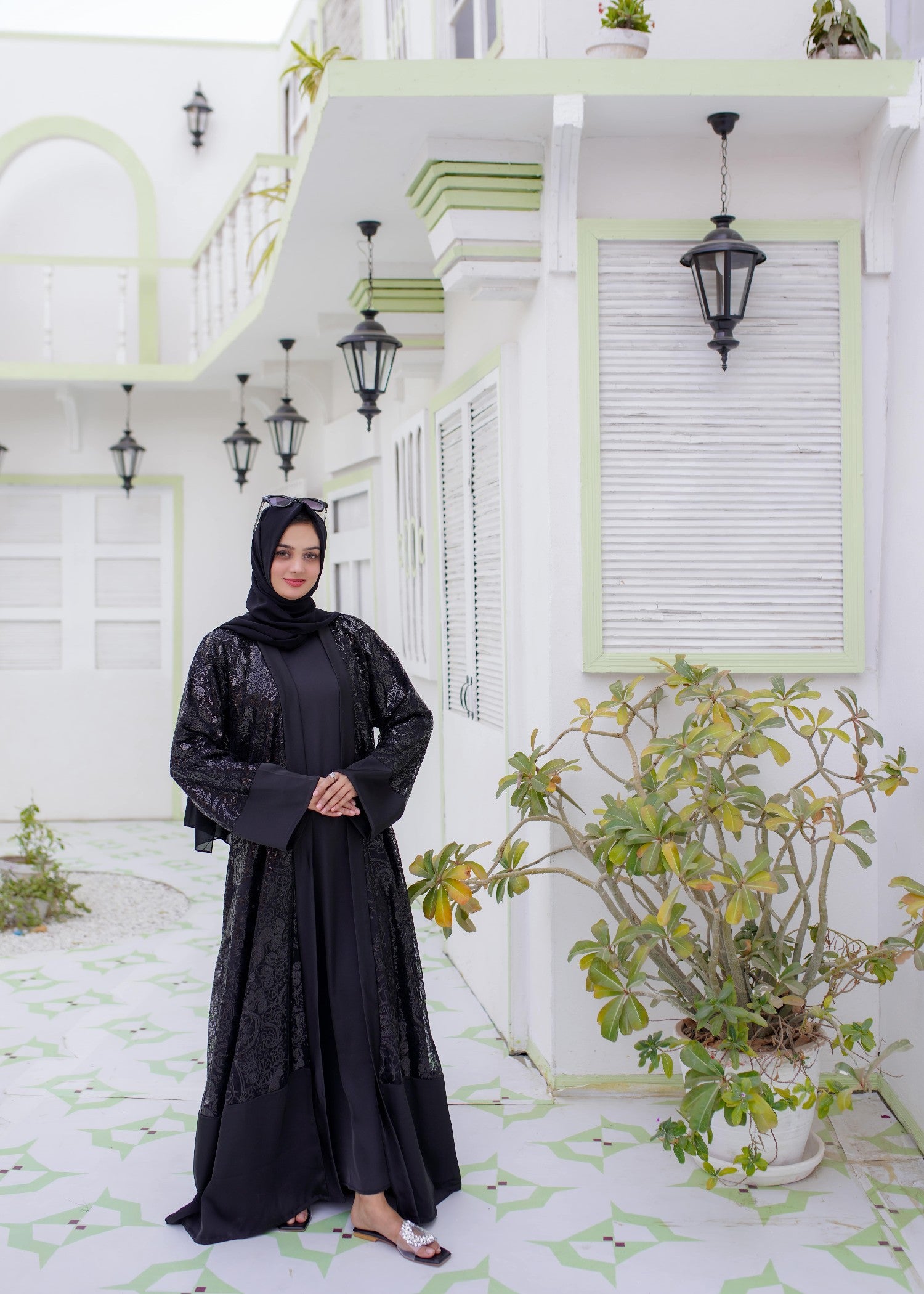 silk Abaya in Black
