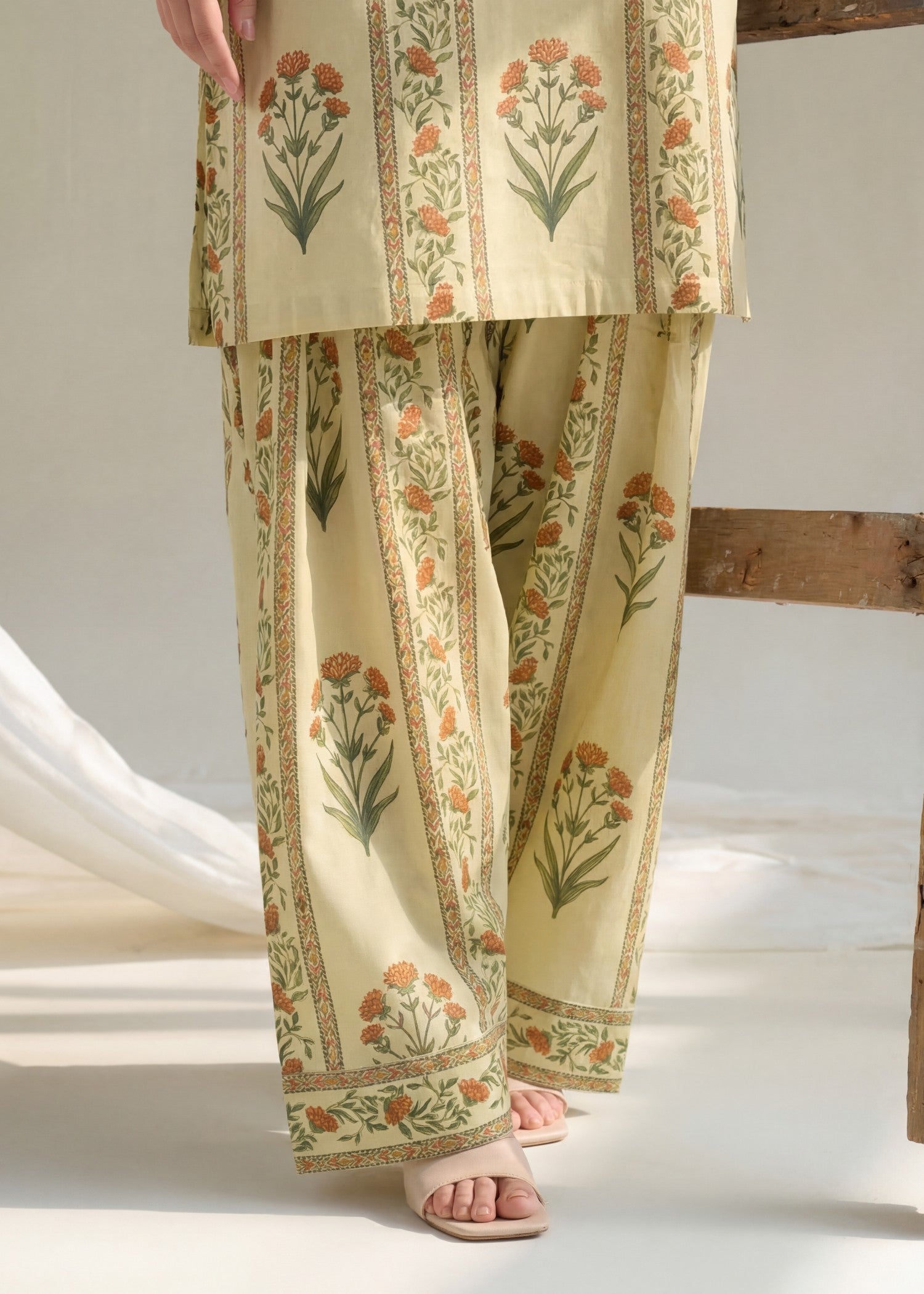 cotton Co Ord Sets in Lemon chiffon