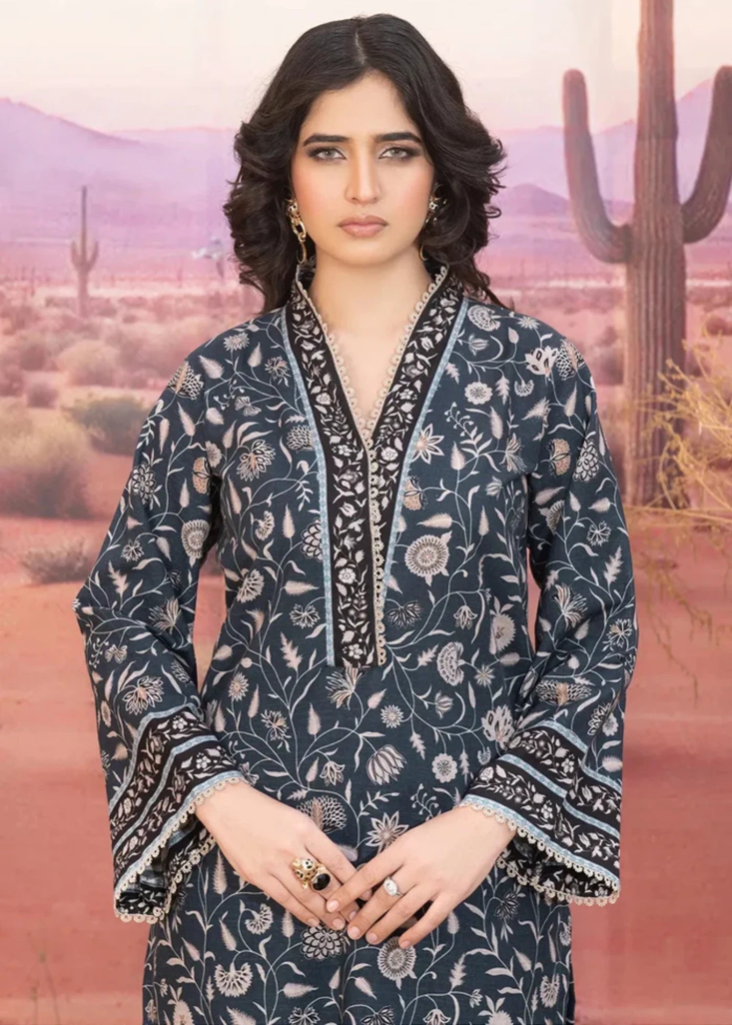 khaddar Unstitched in Midnight