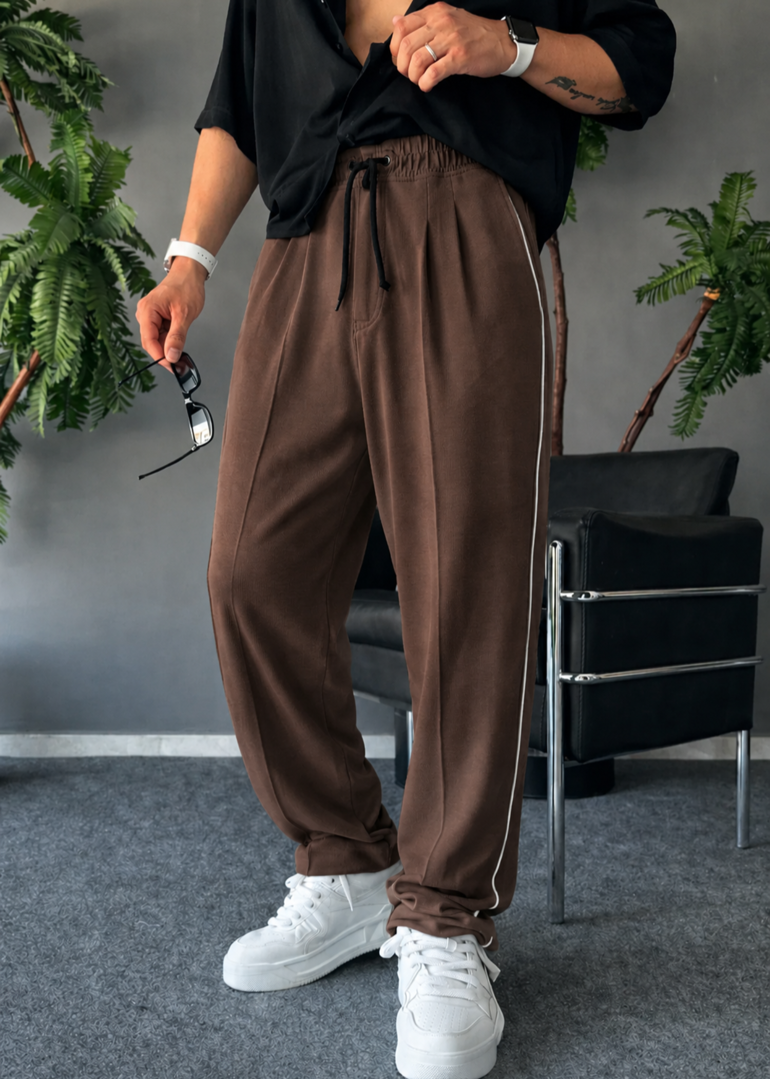 terry Trousers in Brown