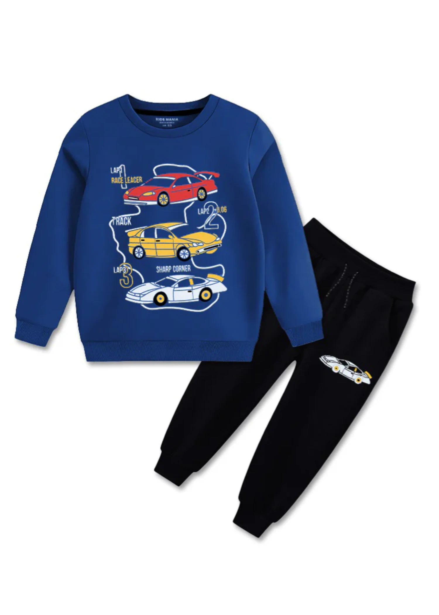 fleece Tracksuit in Black, blue