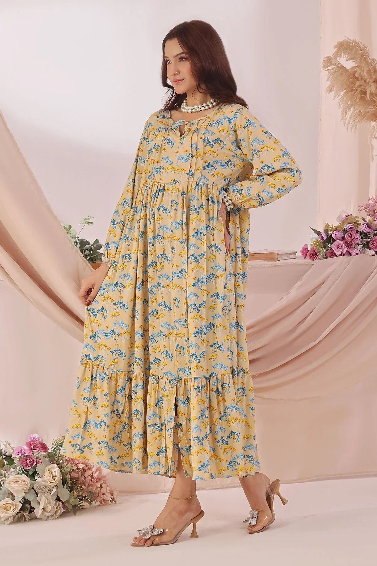 linen Dress in Beige