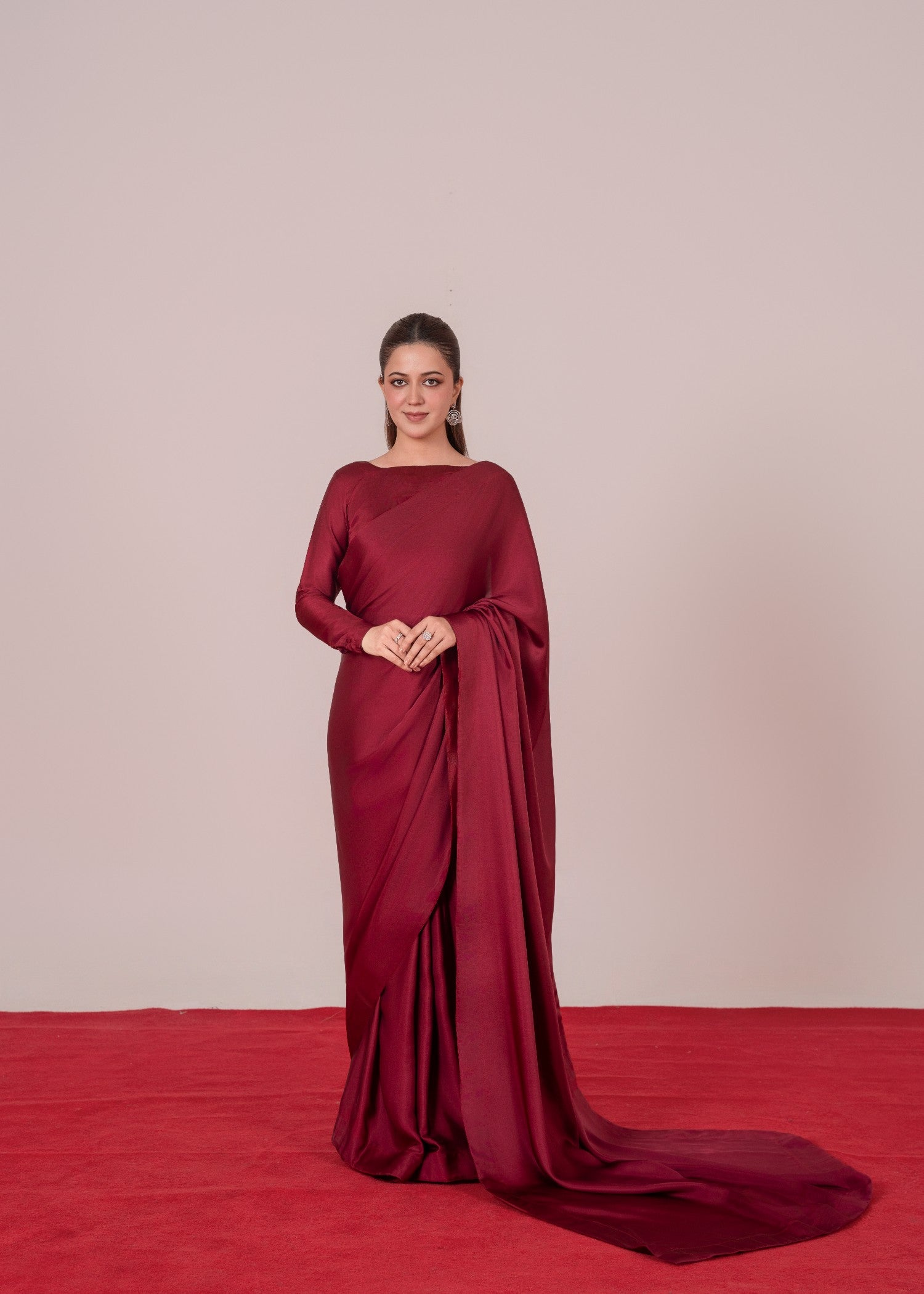 silk Saree in Maroon