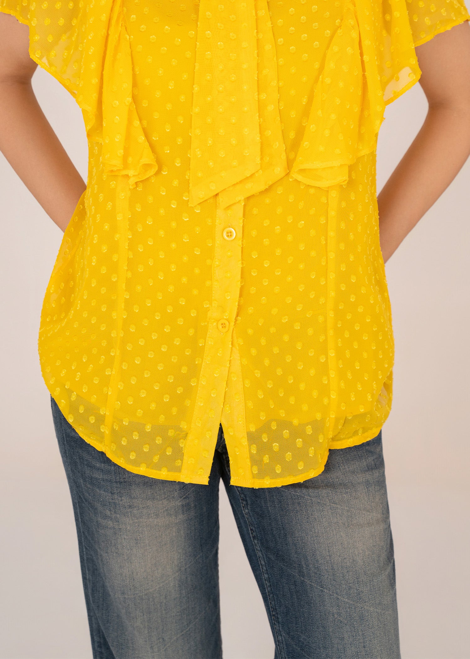 crepe Top in Mustard