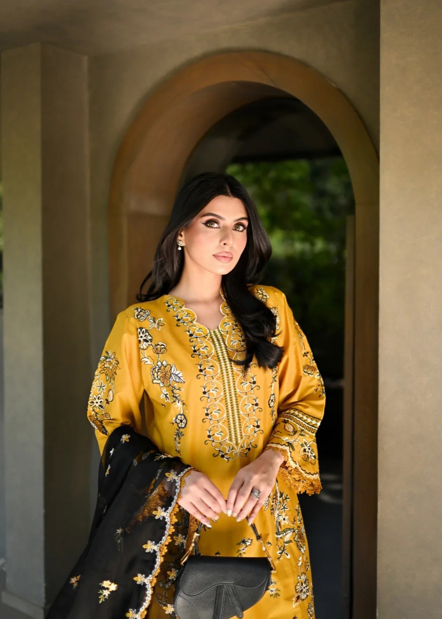 lawn cotton Kurta Set in Sunflower
