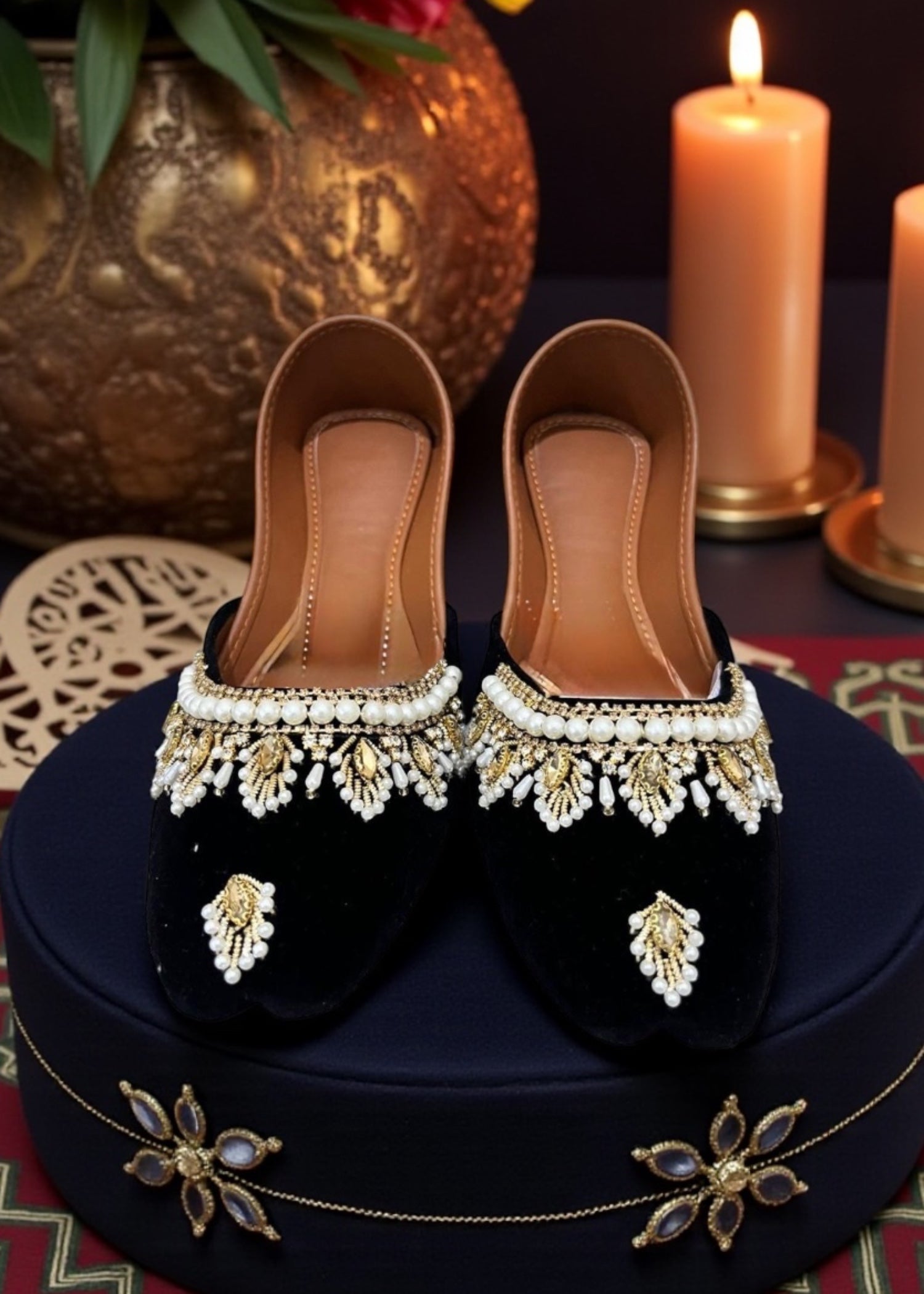 Khussa in Black by - High Quality Women Khussa DEQ1399